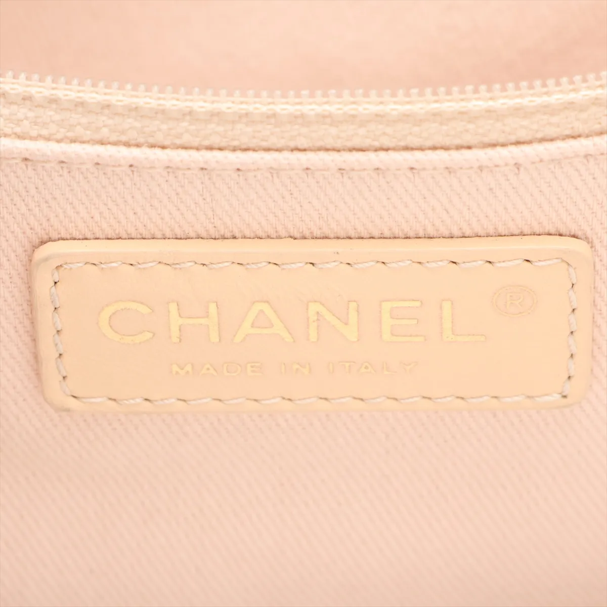 Deauville GM Tweed x Leather 2-Way Tote Bag, Beige, Gold Hardware, J422A181, Random Plate — view 14