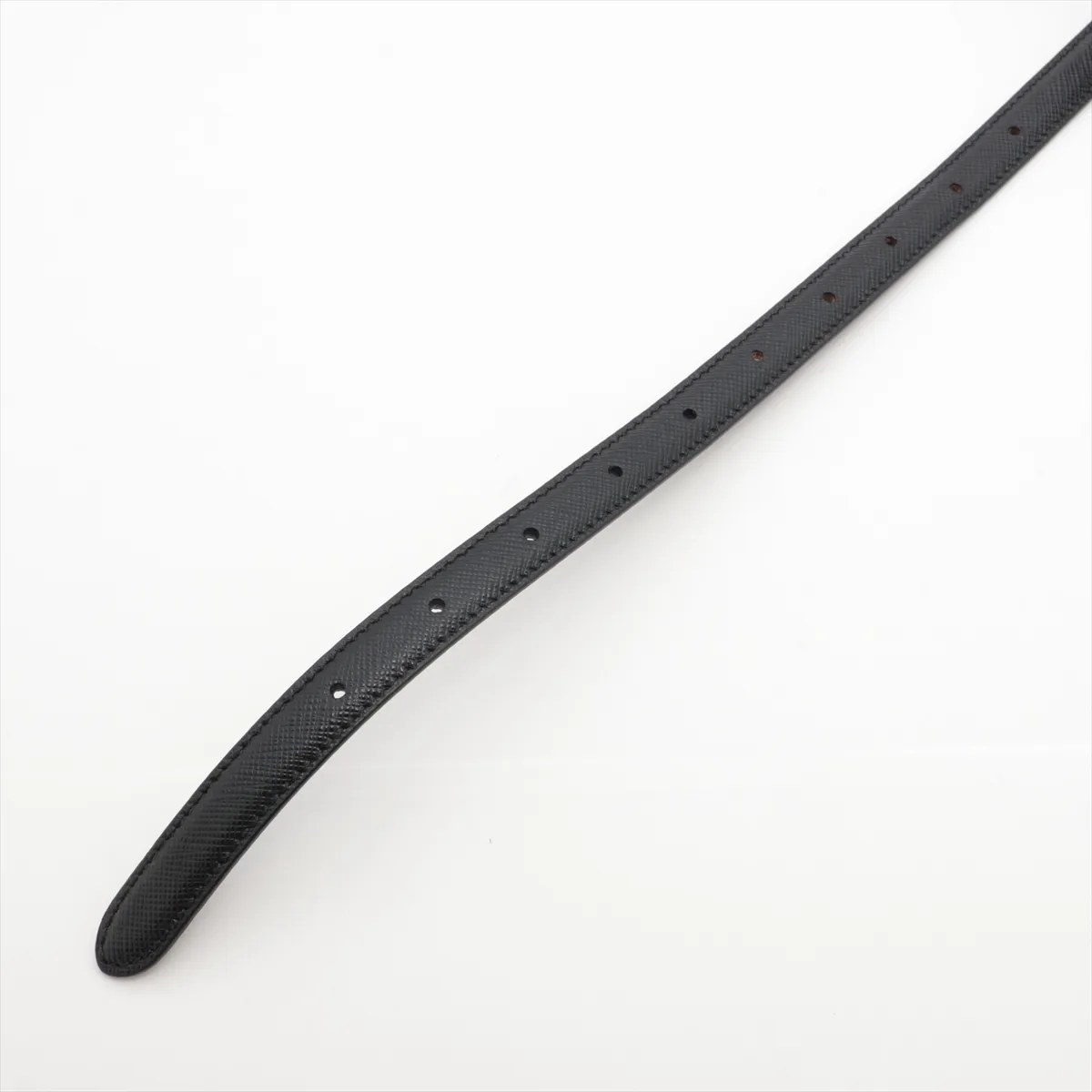 1CC499 Saffiano Belt 85 Leather x Metal Black x Silver — view 3