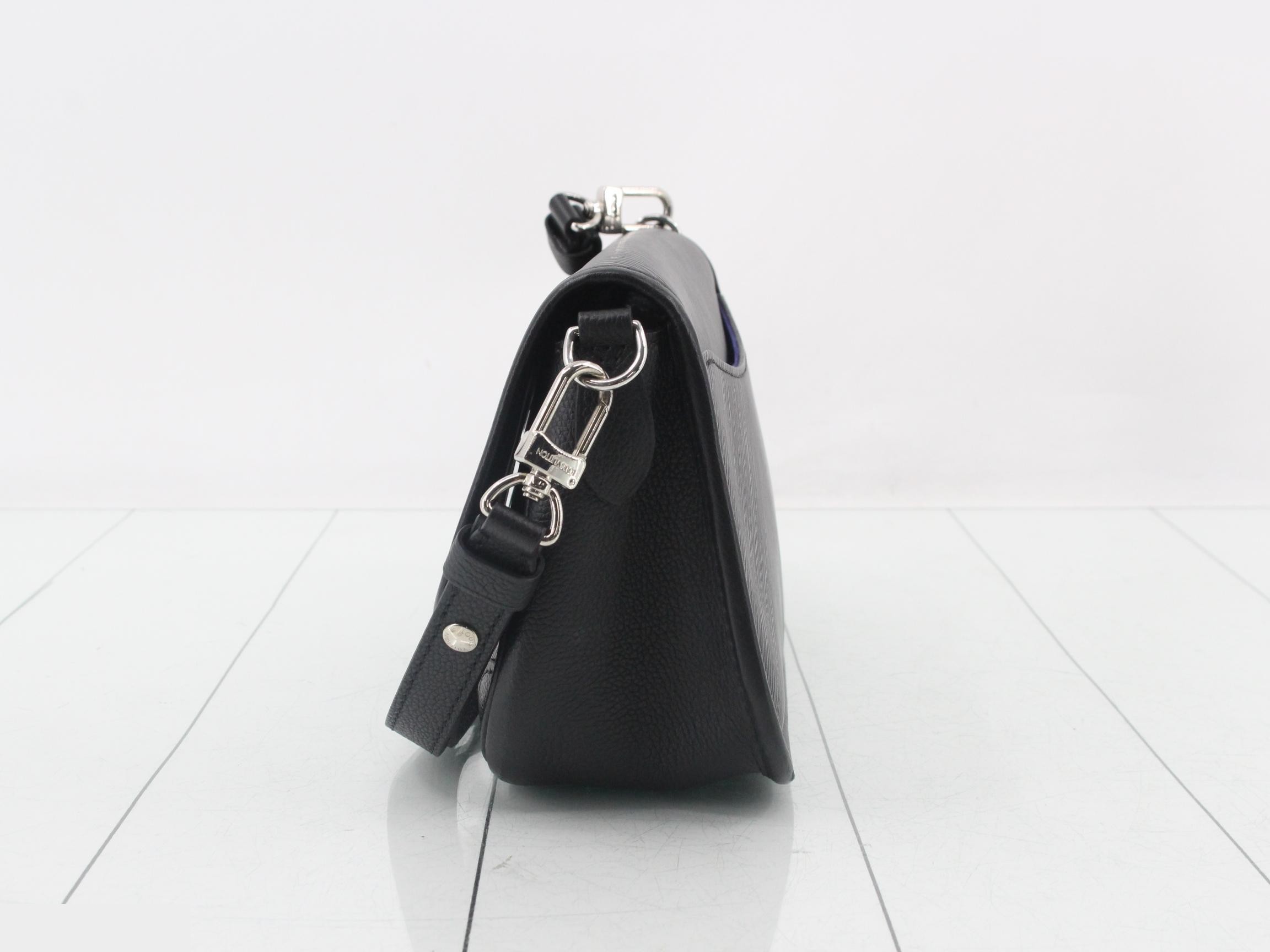 Bouchy Black Epi Calfskin Shoulder Bag with Black Hardware — view 3