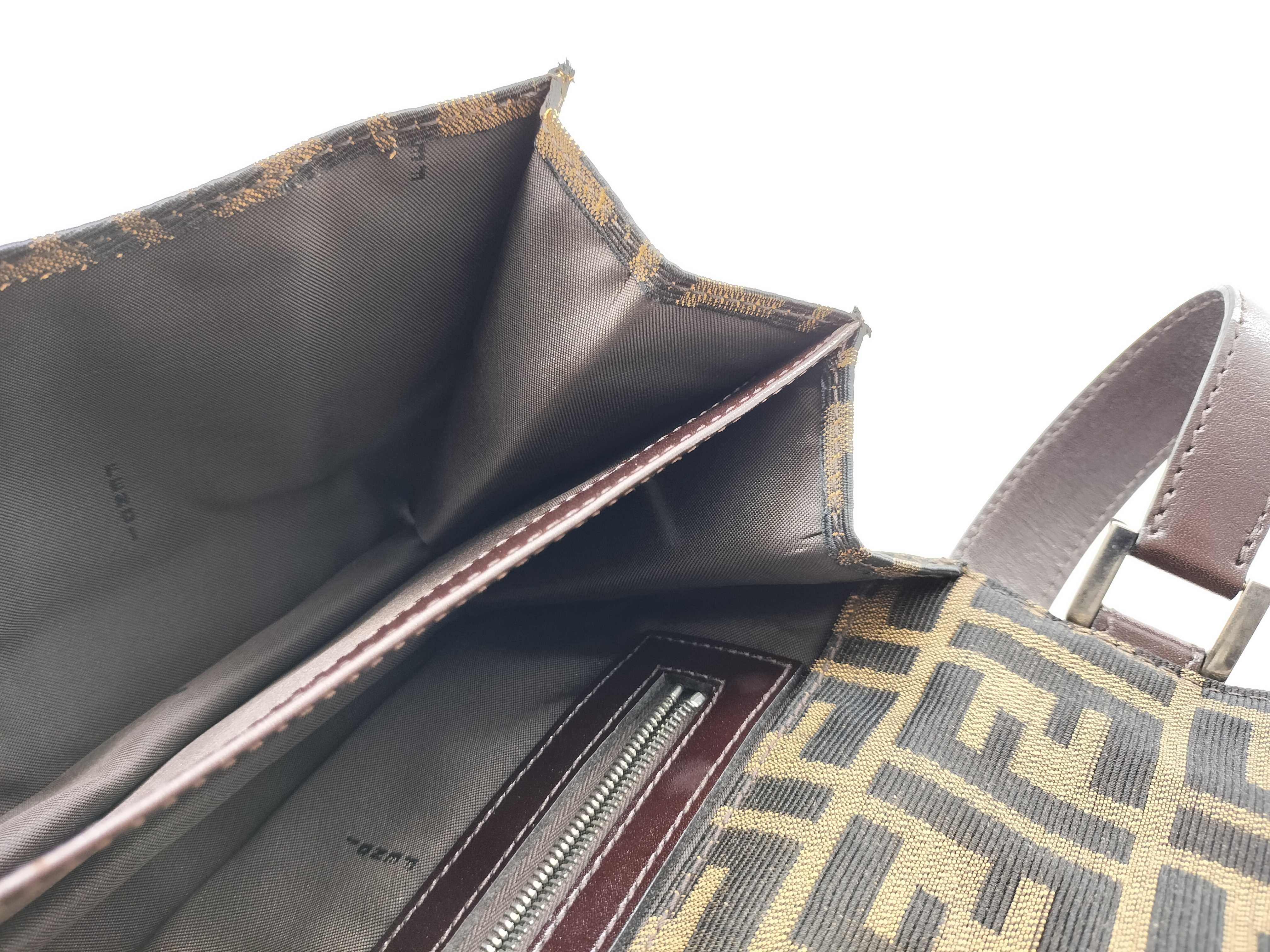 Mamma Fendi Mamma Bucket One-Shoulder Bag Canvas Brown Zucca Shoulder Bag — view 10