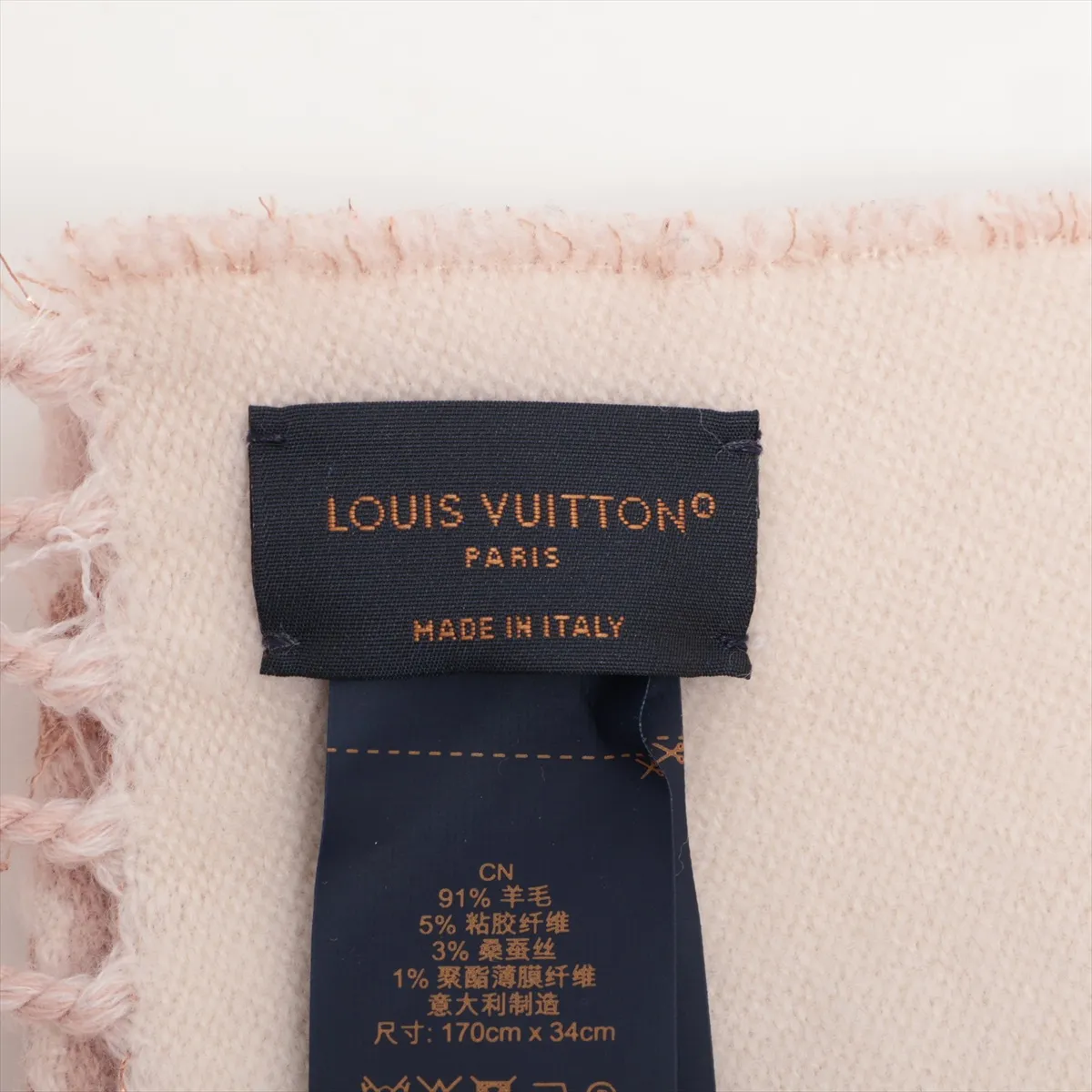 M78237 Escharp LV Essential Shine MR3272 Muffler Wool x Rayon Rose Scratching Fuzzing — view 3