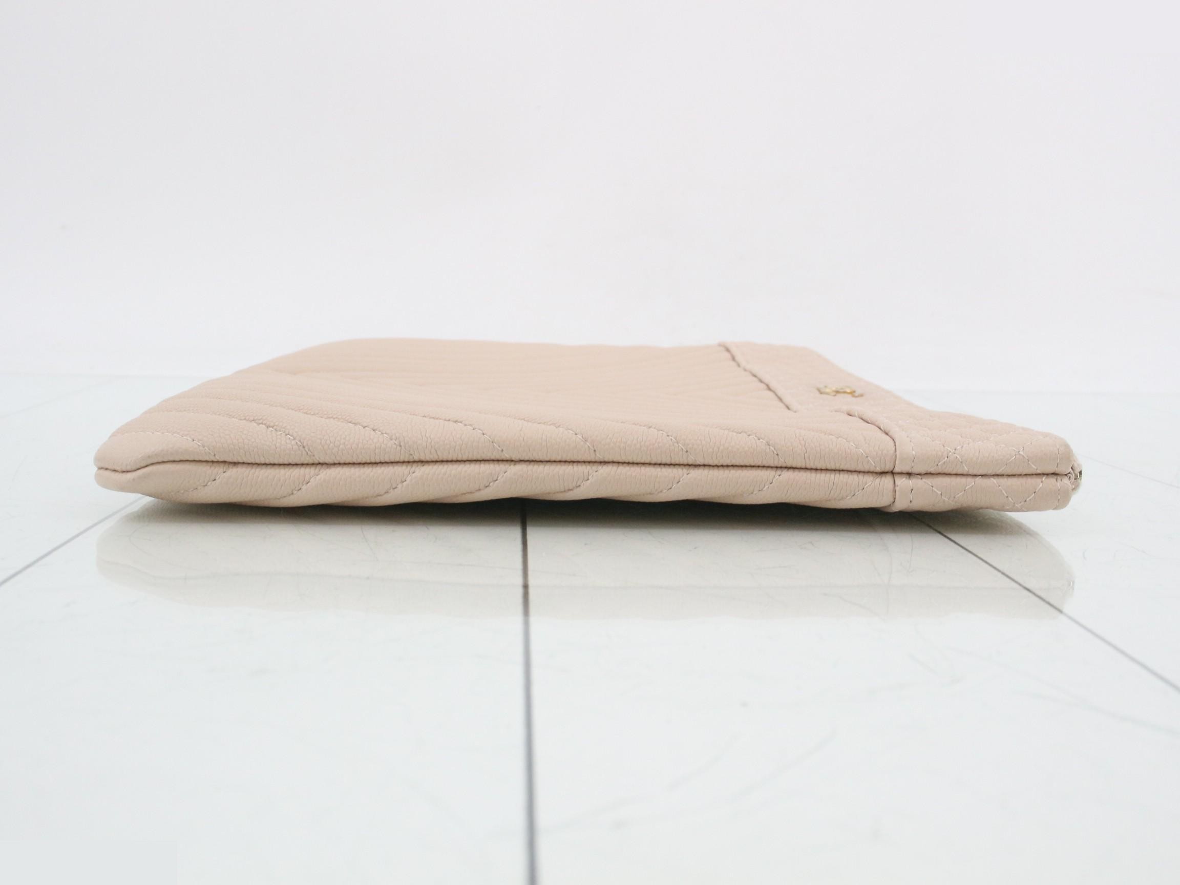 Matelassé Caviar Skin Clutch Pouch — view 3
