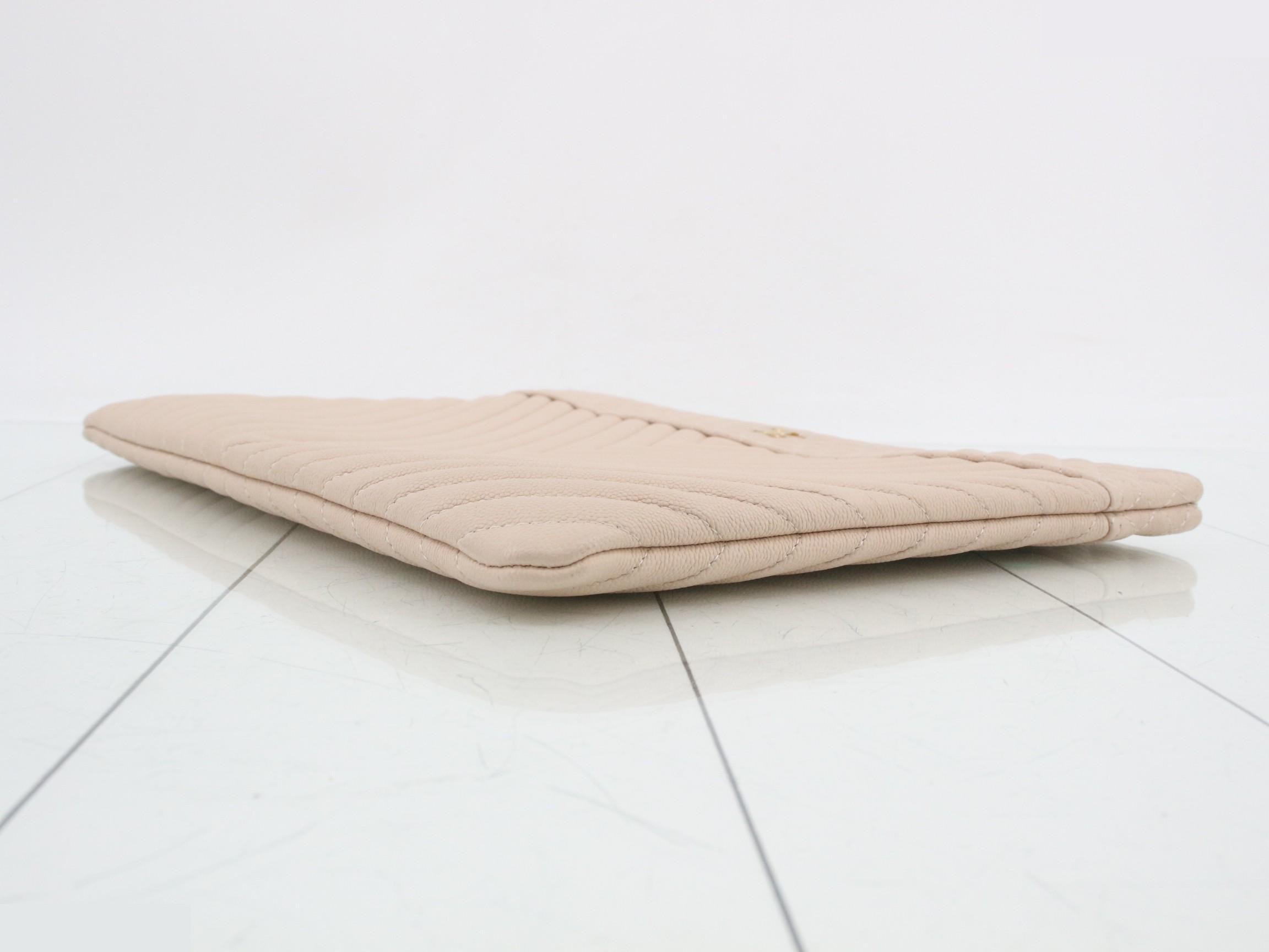 Matelassé Caviar Skin Clutch Pouch — view 6