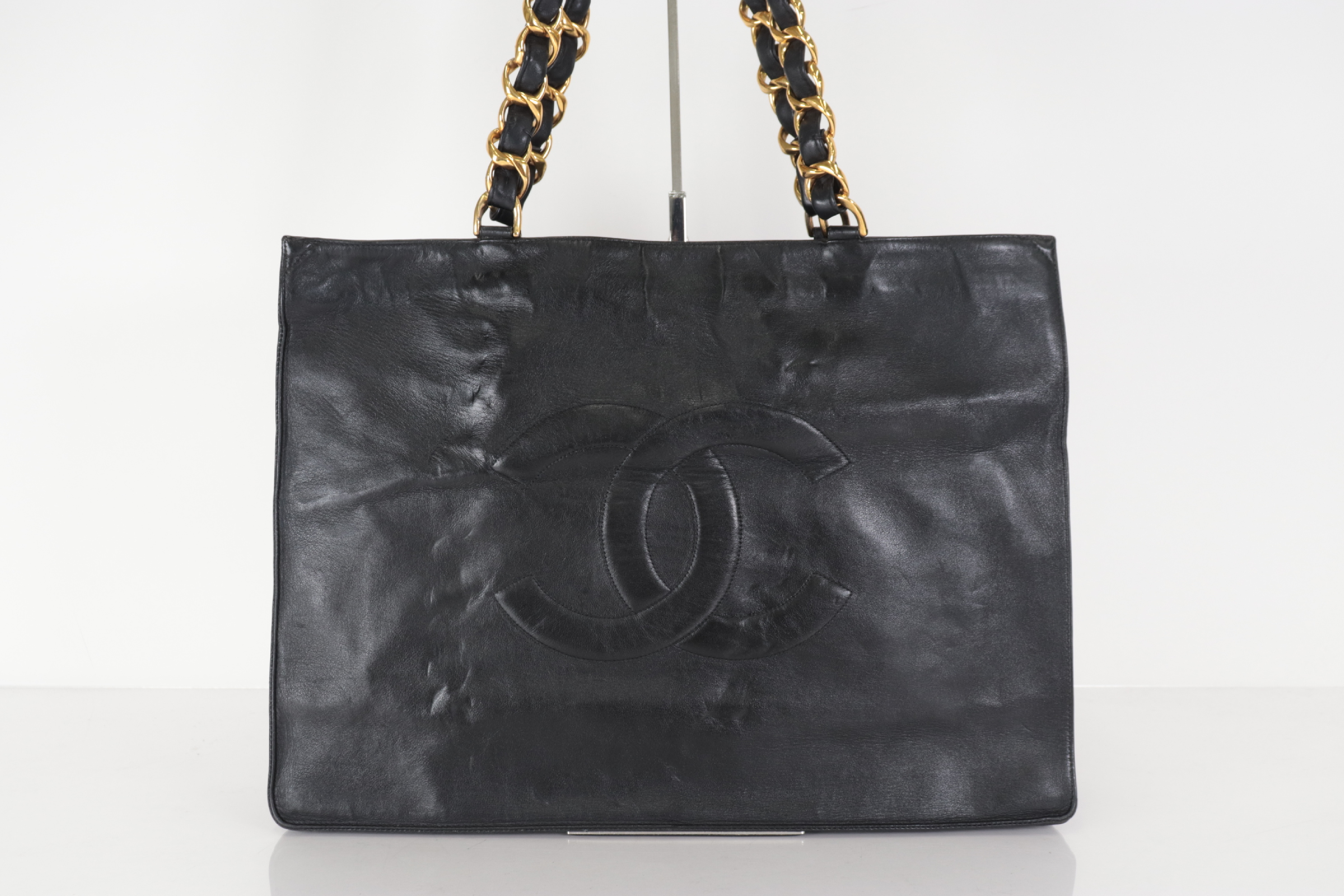 Large Coco Lamb Chain Tote Bag — view 2