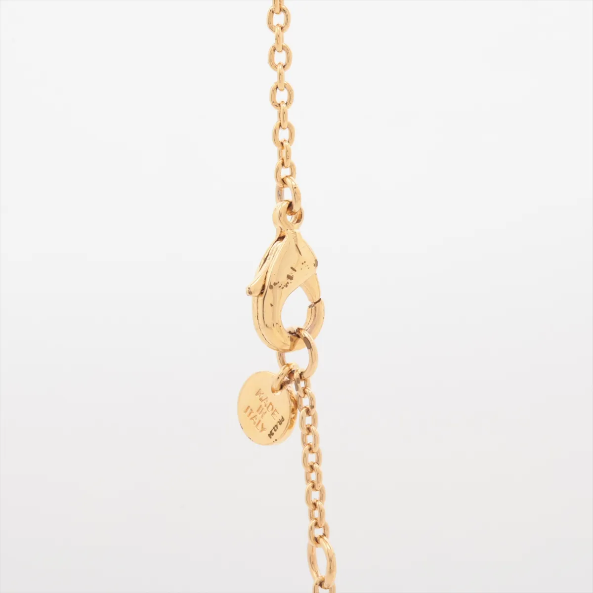 F is Fendi Necklace, GP x Faux Pearl, Gold. Shows signs of wear, — view 3