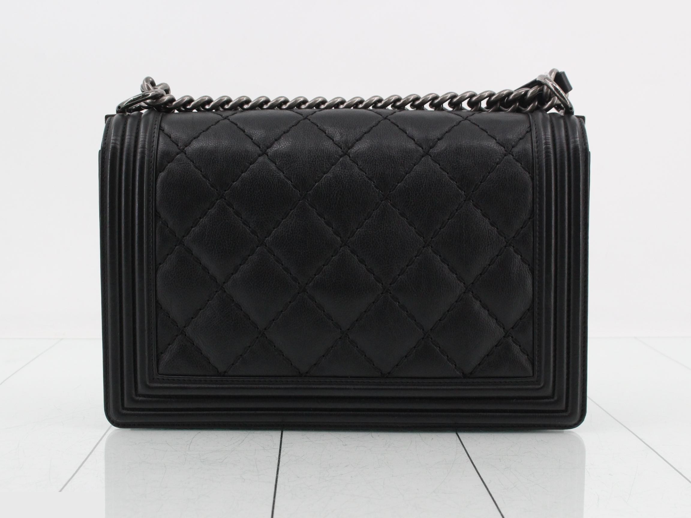 Boy Chanel Calfskin Wild Stitch Shoulder Bag — view 2