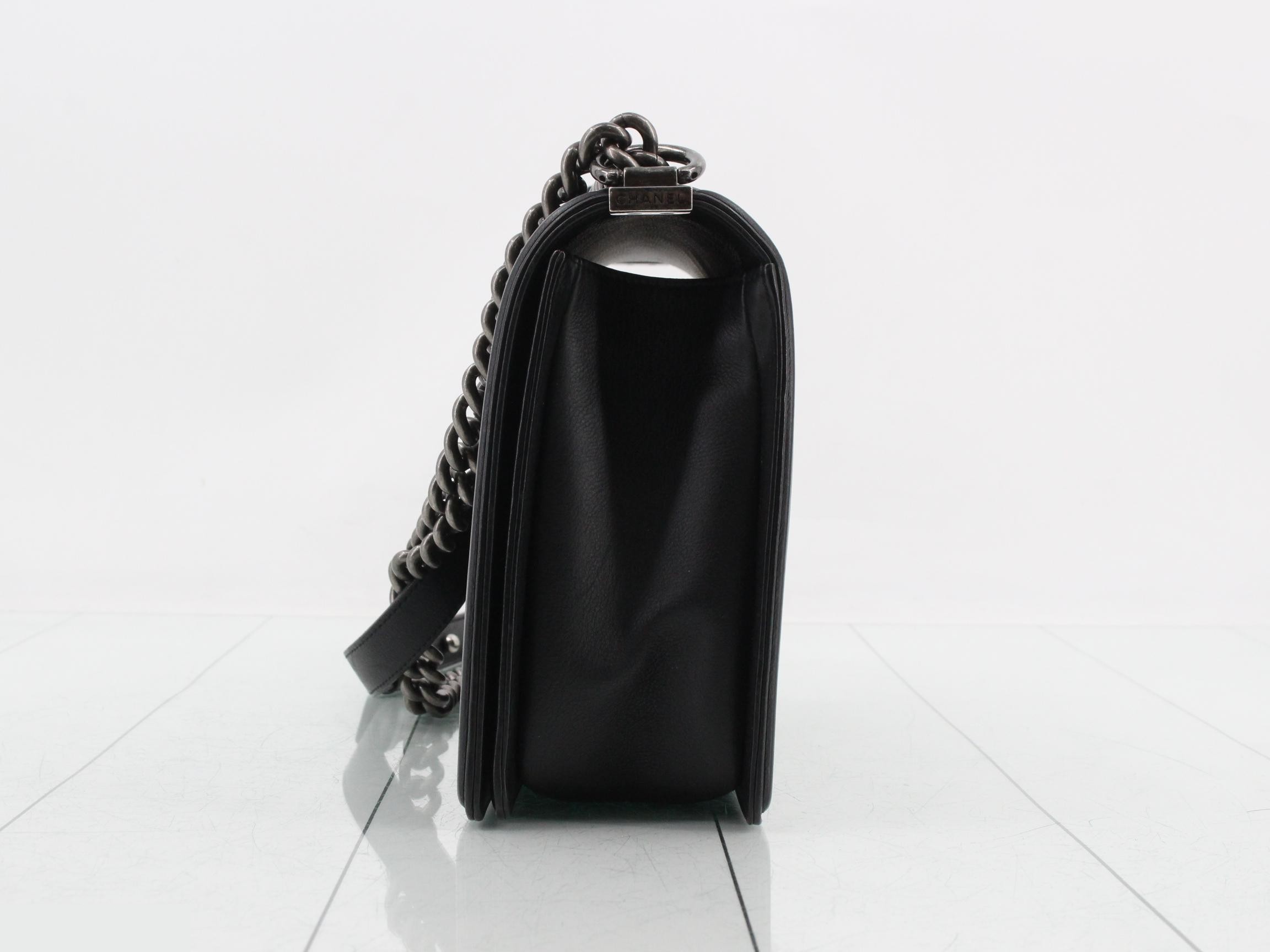 Boy Chanel Calfskin Wild Stitch Shoulder Bag — view 3