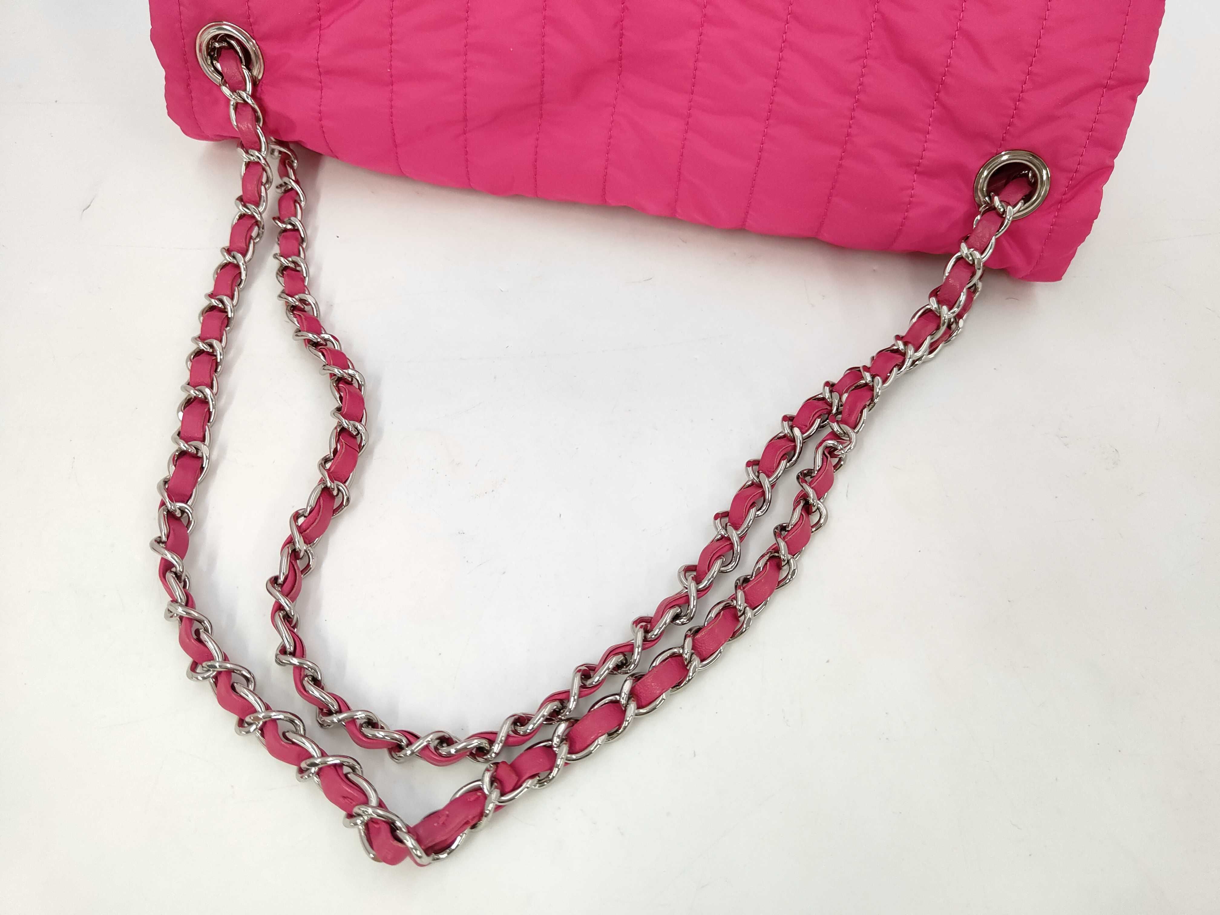 Mademoiselle Nylon Shoulder Bag with Silver Hardware (Serial Number 16) — view 5