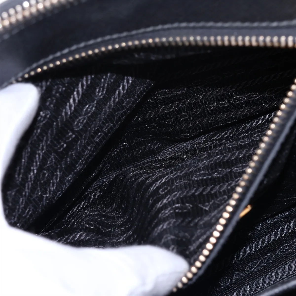 Saffiano Leather 2-Way Handbag, Black — view 10