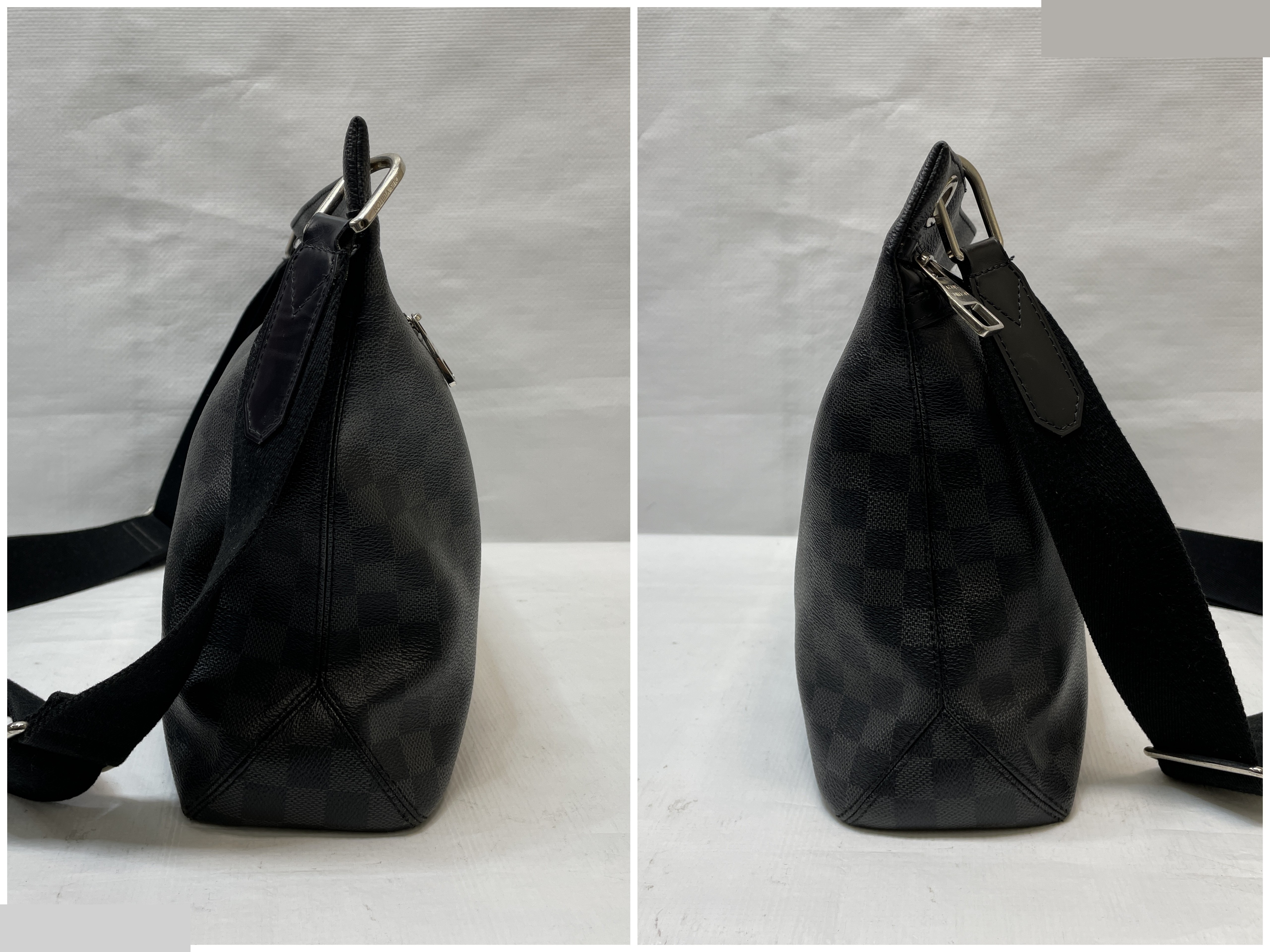 Damier Graphite Hunter Shoulder Bag, Black — view 3