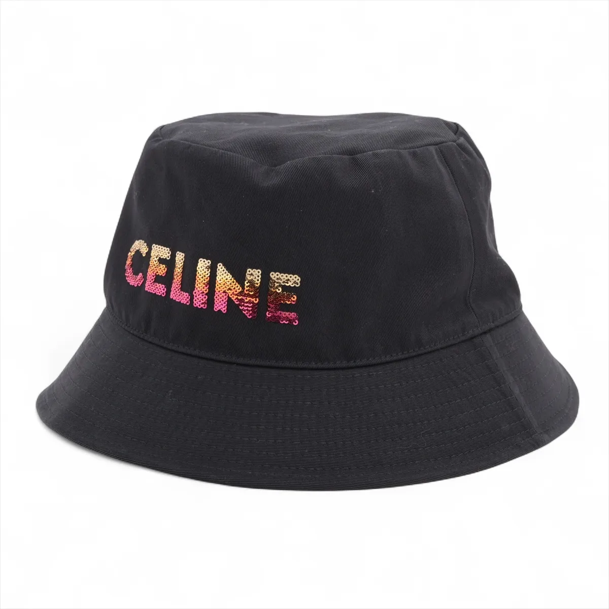 2AUO1968P Logo Bucket Hat, Size 59, Cotton, Black, Shows signs of wear,
