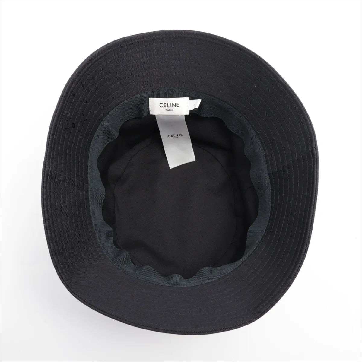 2AUO1968P Logo Bucket Hat, Size 59, Cotton, Black, Shows signs of wear, — view 4