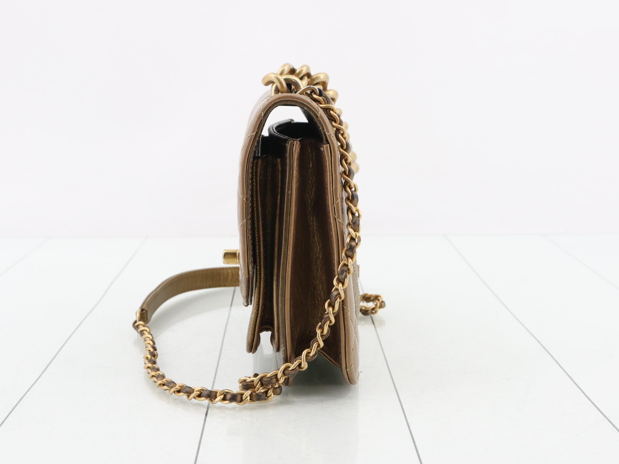 Matelassé Lambskin/Caviar Leather 2-Way Chain Handbag — view 3