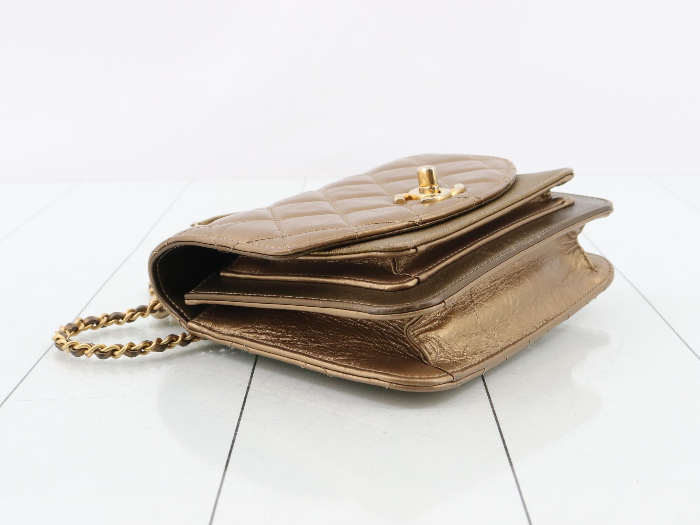 Matelassé Lambskin/Caviar Leather 2-Way Chain Handbag — view 5