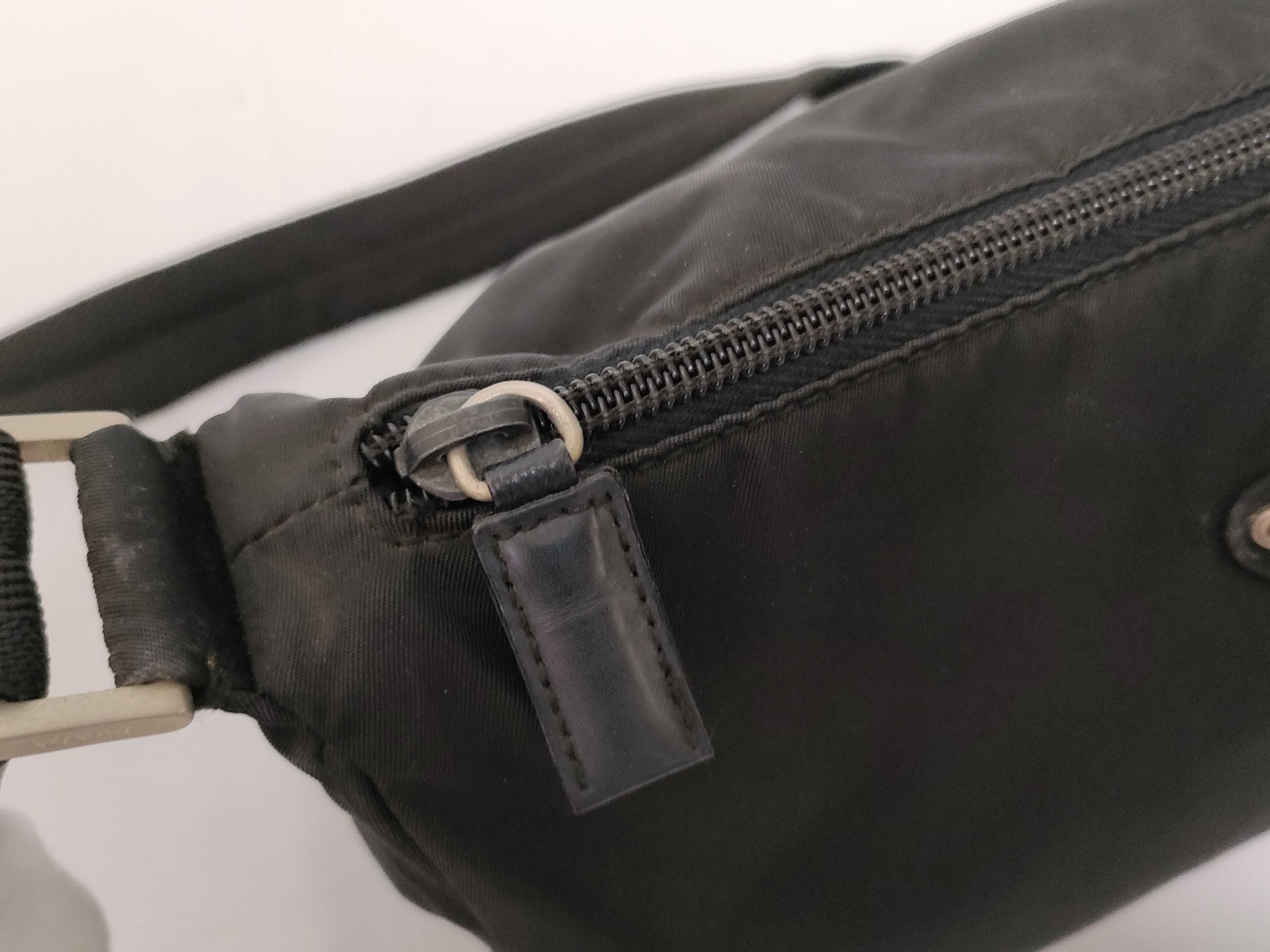 Nylon Shoulder Bag with Triangle Logo, White Tag, Size 31 — view 8