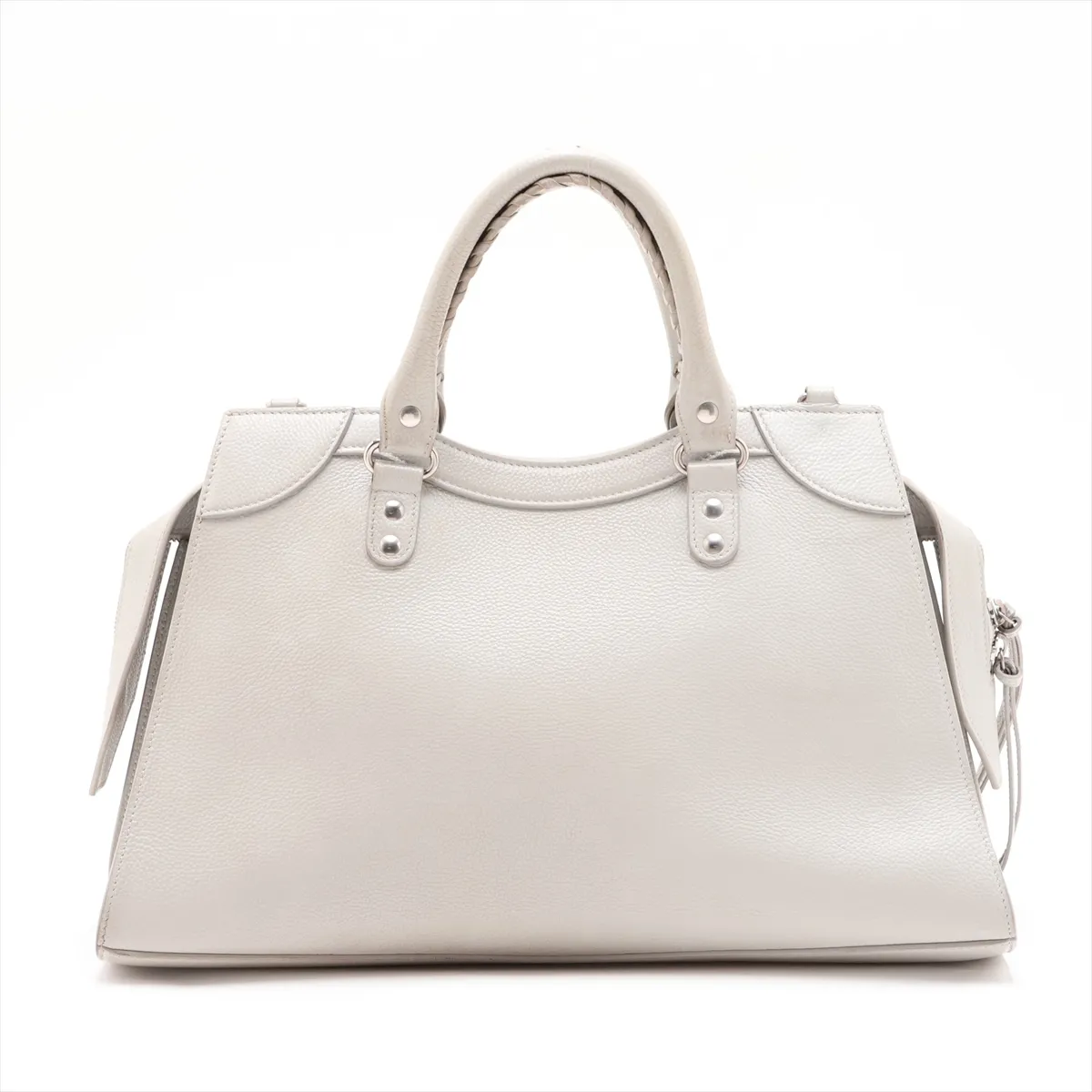 Neoclassic Leather 2-Way Handbag, Gray, 654907 — view 2
