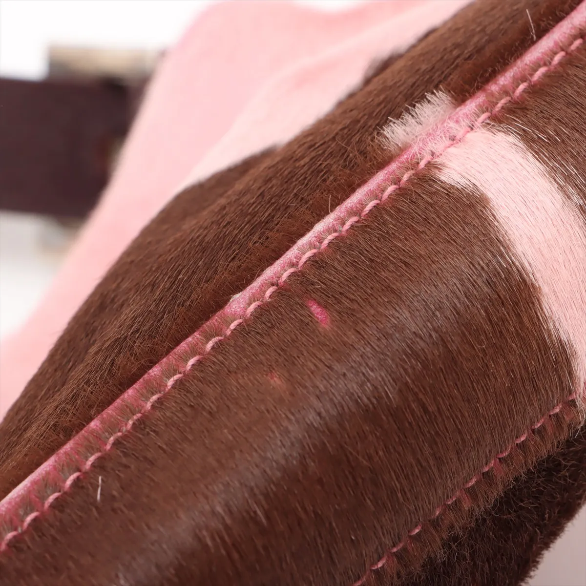 Mamma Bucket Harako x Leather Shoulder Bag Pink x Brown 26424 — view 12