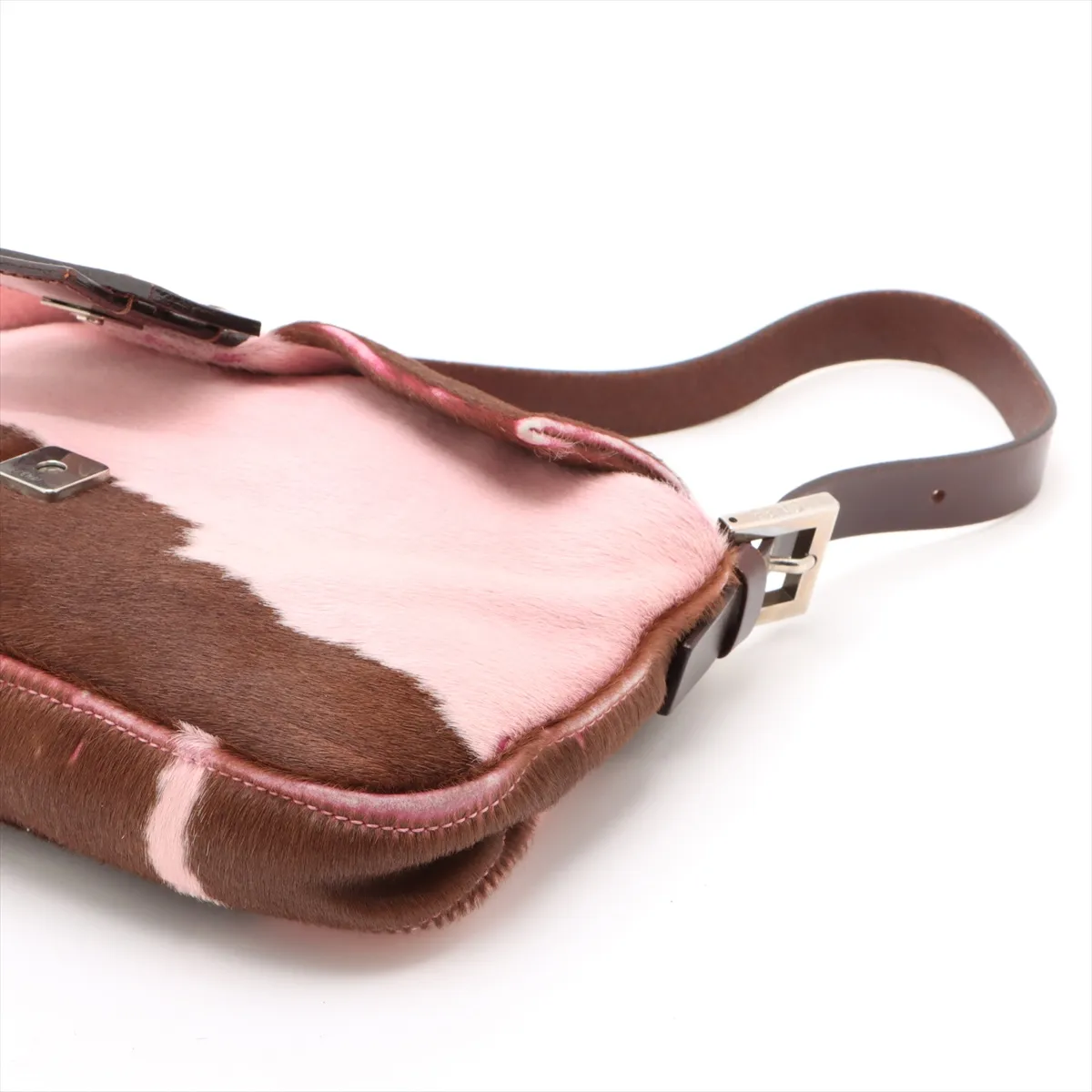 Mamma Bucket Harako x Leather Shoulder Bag Pink x Brown 26424 — view 3