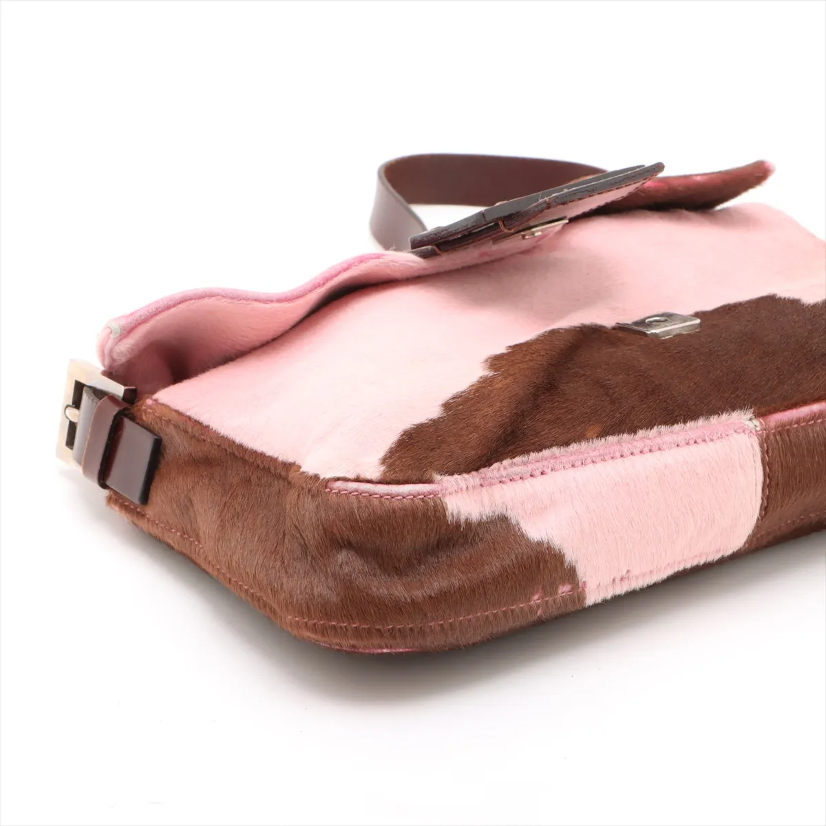 Mamma Bucket Harako x Leather Shoulder Bag Pink x Brown 26424 — view 4