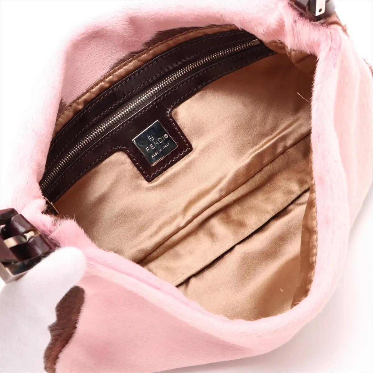Mamma Bucket Harako x Leather Shoulder Bag Pink x Brown 26424 — view 7