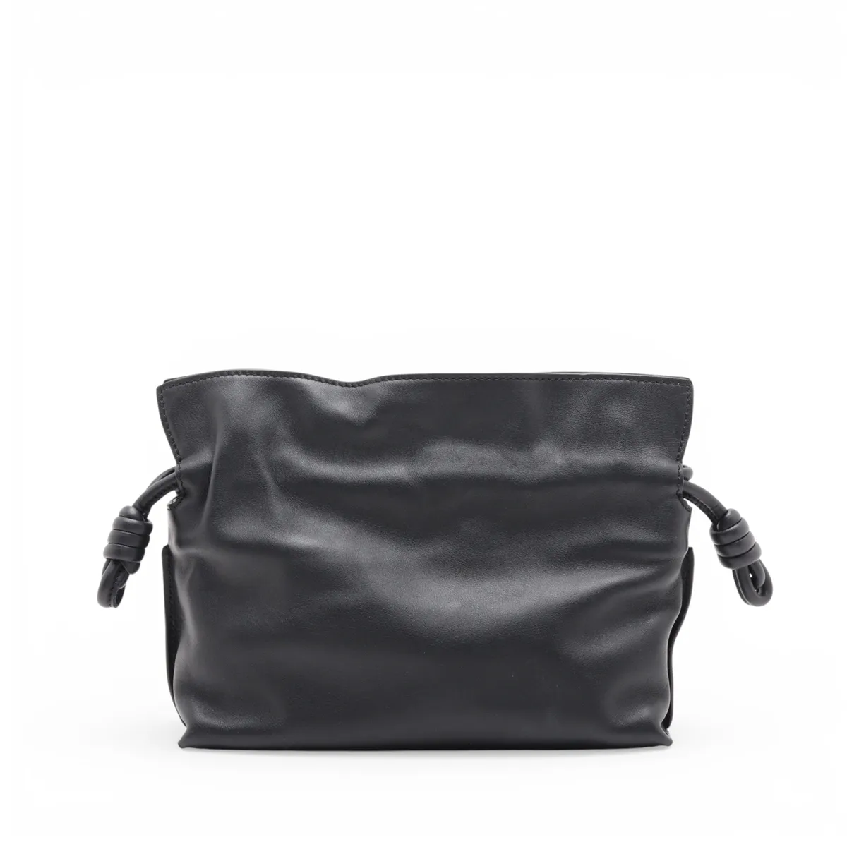 Flamenco Clutch Mini Leather Chain Shoulder Bag, Black — view 2