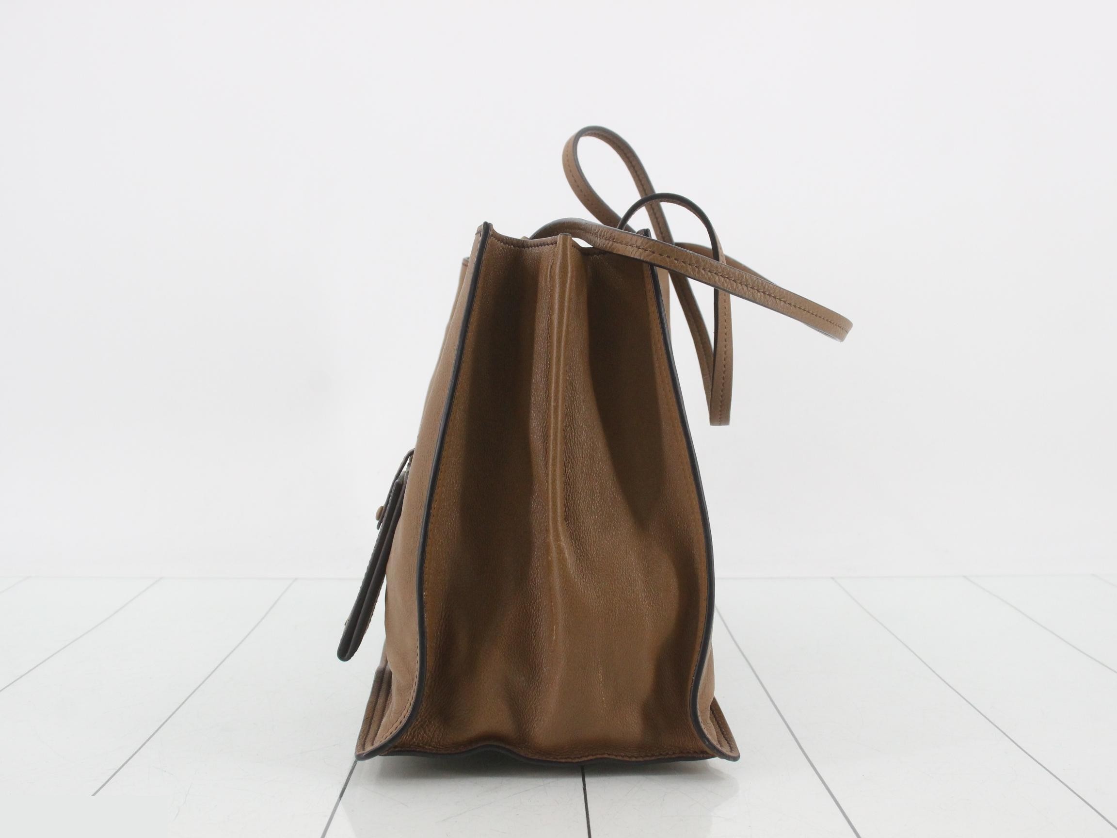 Leather tote bag with clochette — view 3