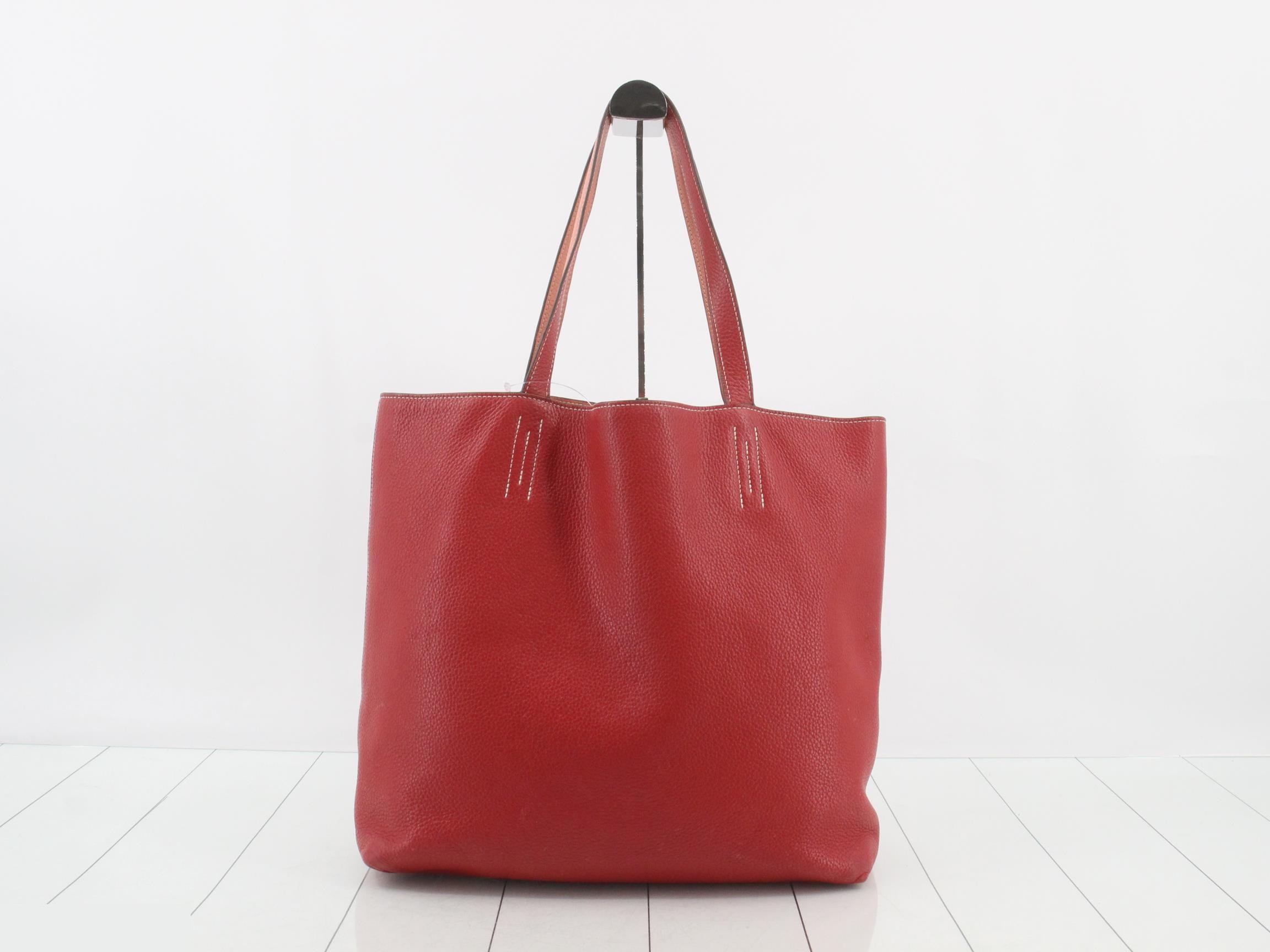 Hermès Double Sens 32 Rouge Casaque Taurillon P stamp — view 2