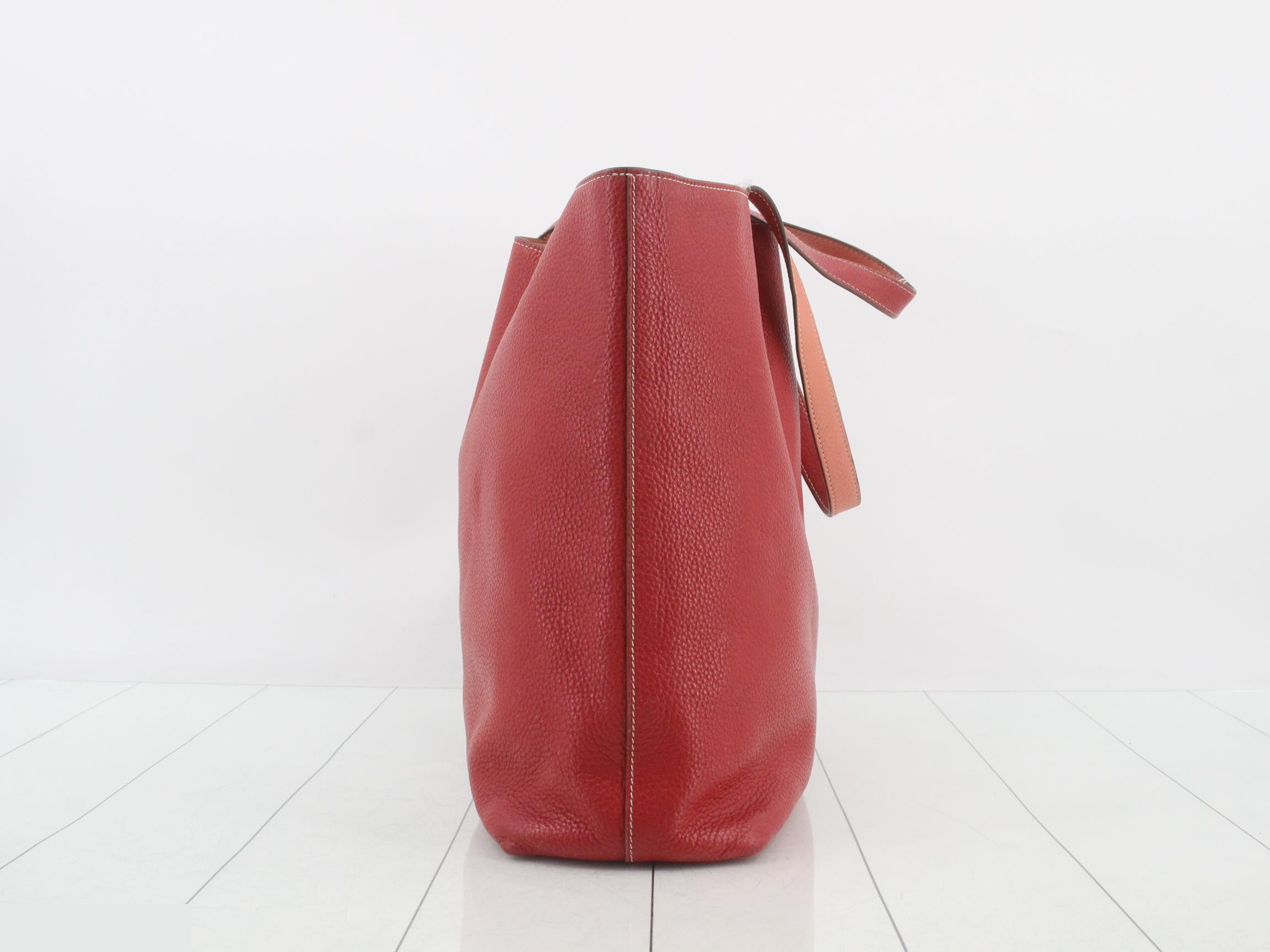 Hermès Double Sens 32 Rouge Casaque Taurillon P stamp — view 3