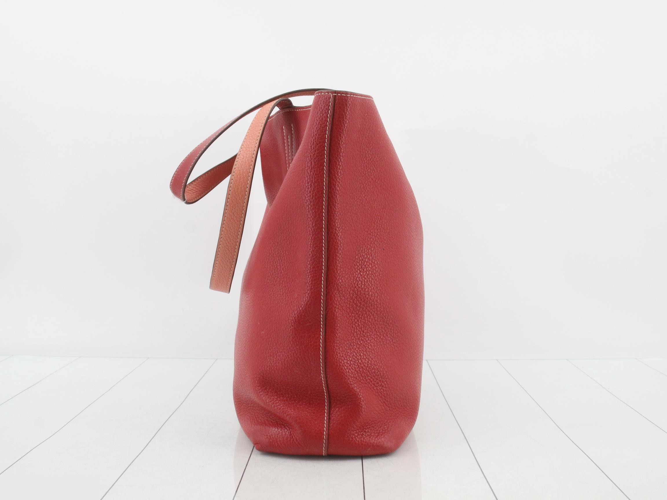 Hermès Double Sens 32 Rouge Casaque Taurillon P stamp — view 4