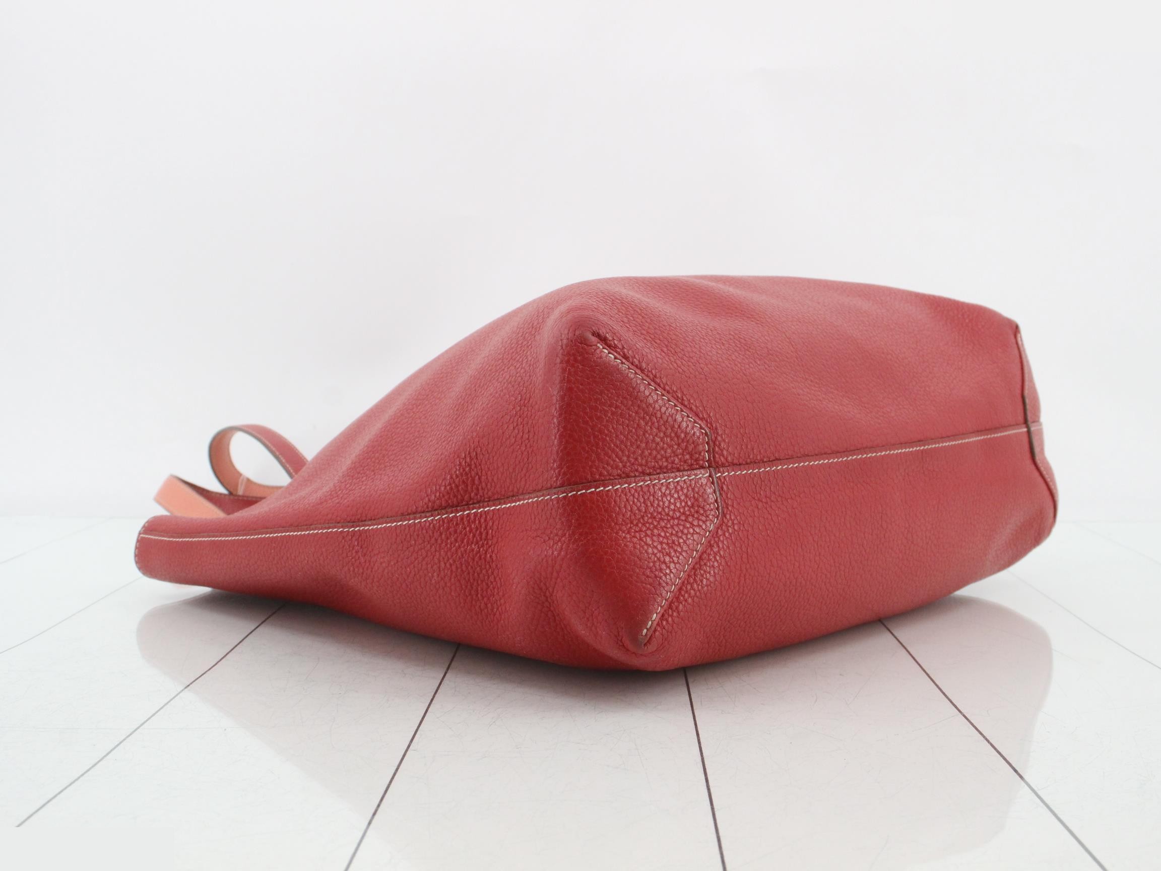 Hermès Double Sens 32 Rouge Casaque Taurillon P stamp — view 5