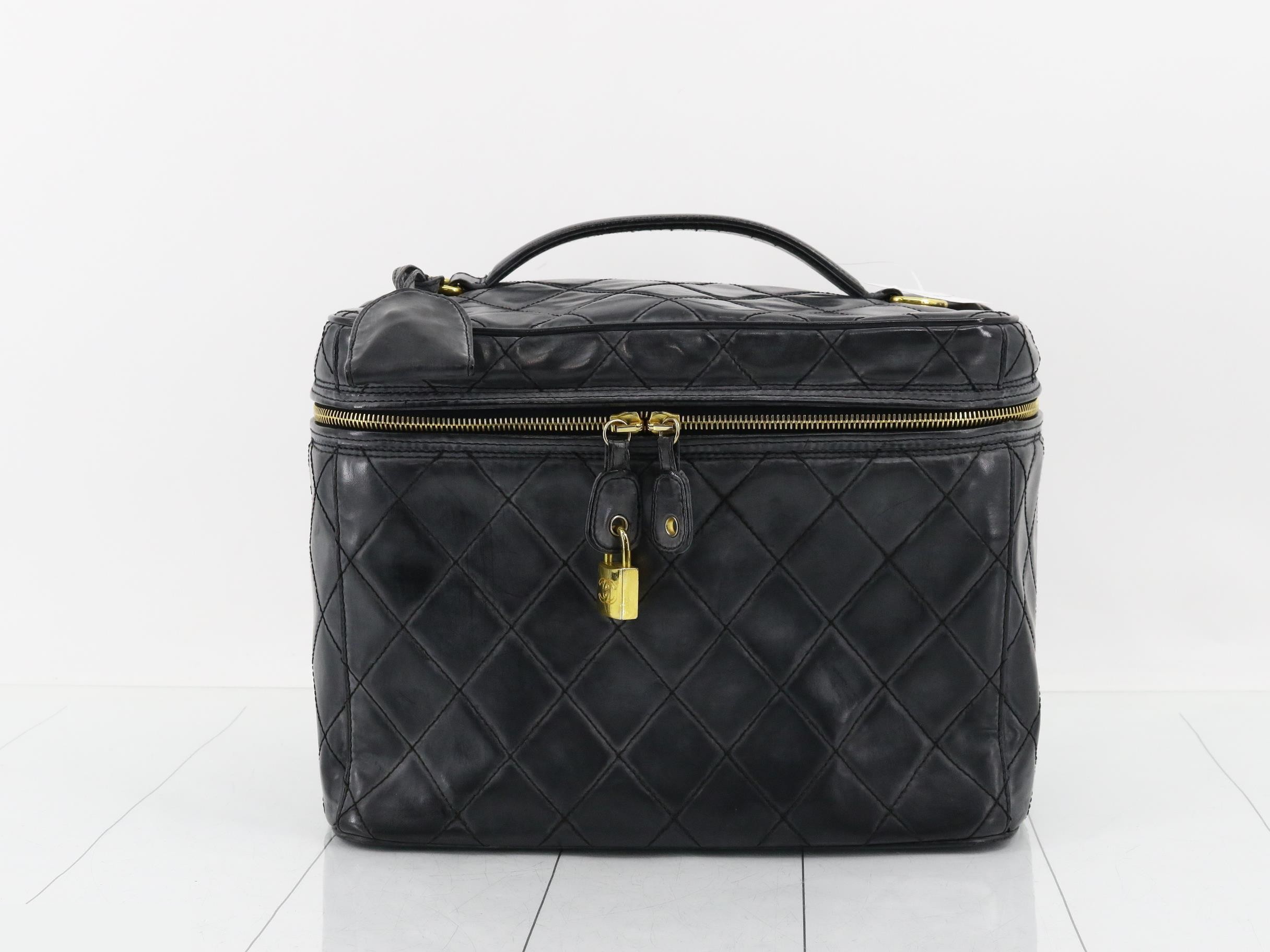 Enamel (bag) - Other - Vanity case, black, gold hardware