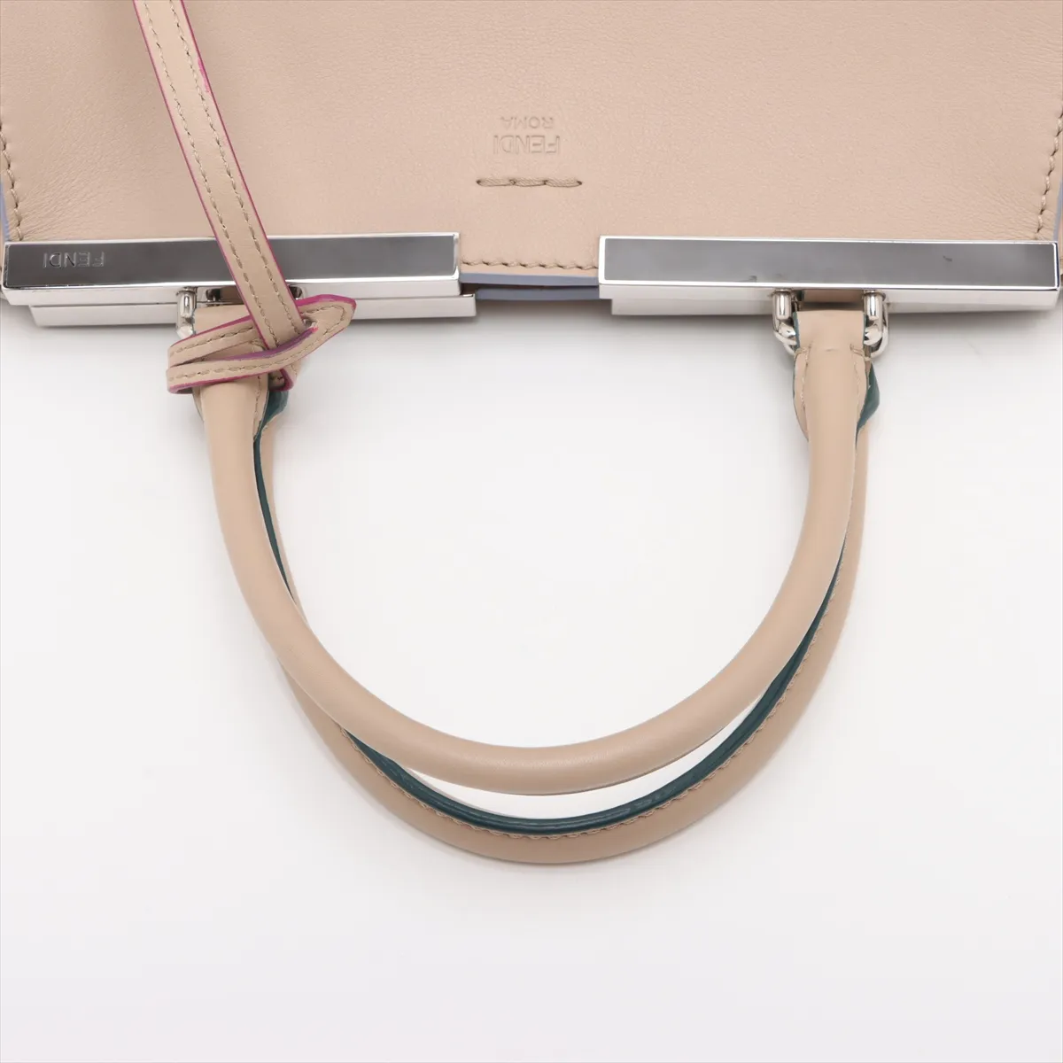Trois Jours Leather 2-Way Handbag, Beige, 8BH279 — view 5