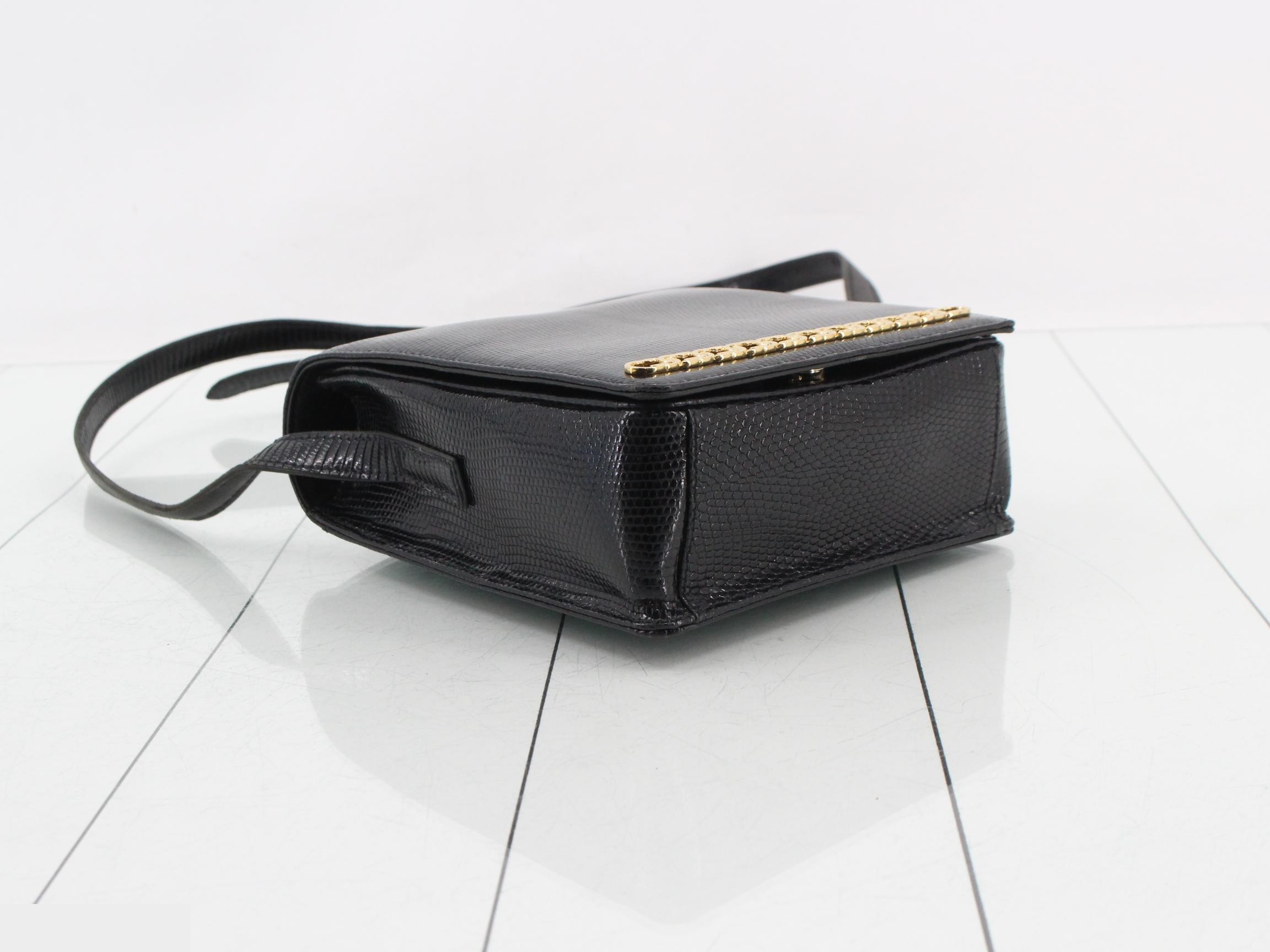 Lizard Interlocking Shoulder Bag — view 5