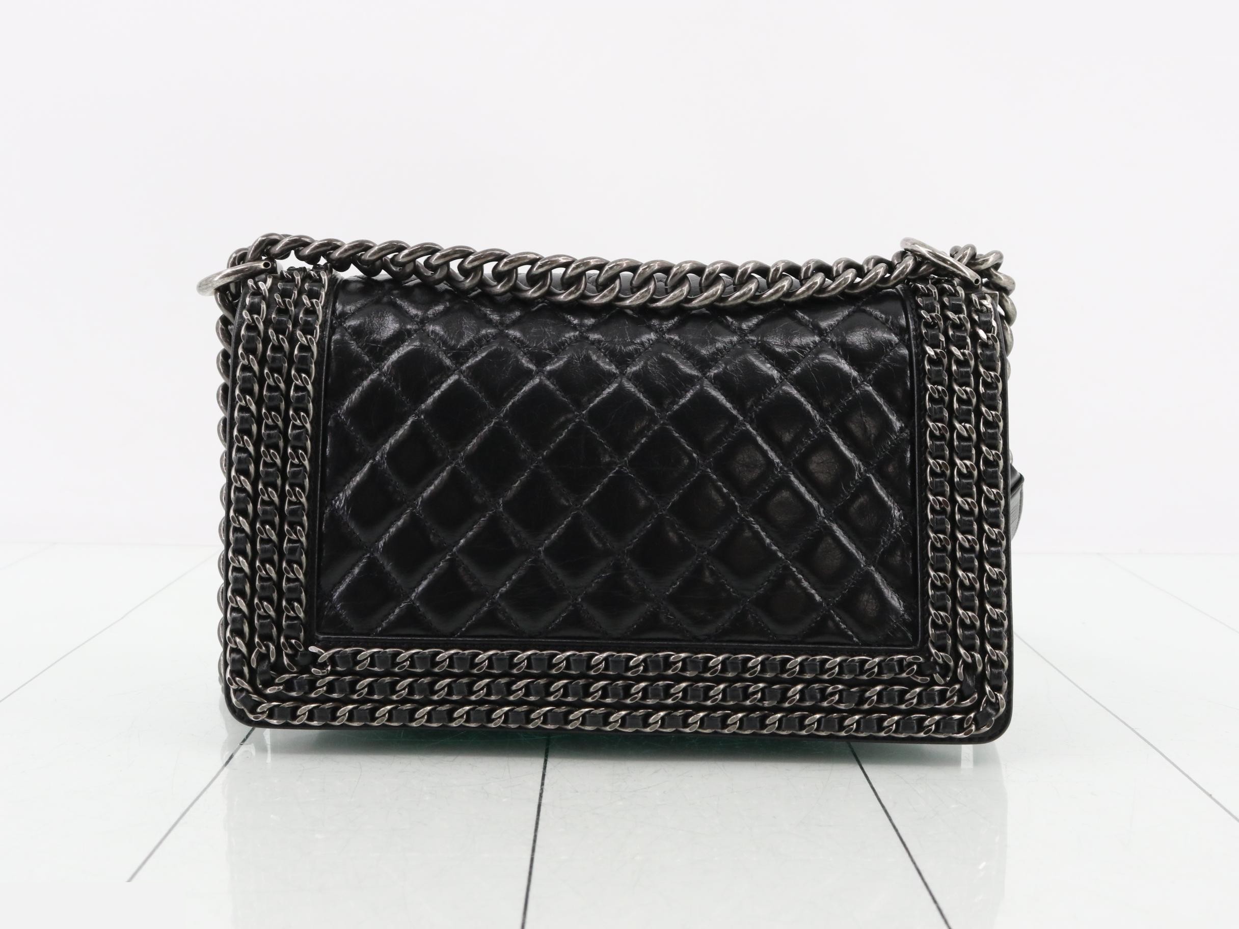 Boy Chanel Lambskin Round Chain Shoulder Bag — view 2