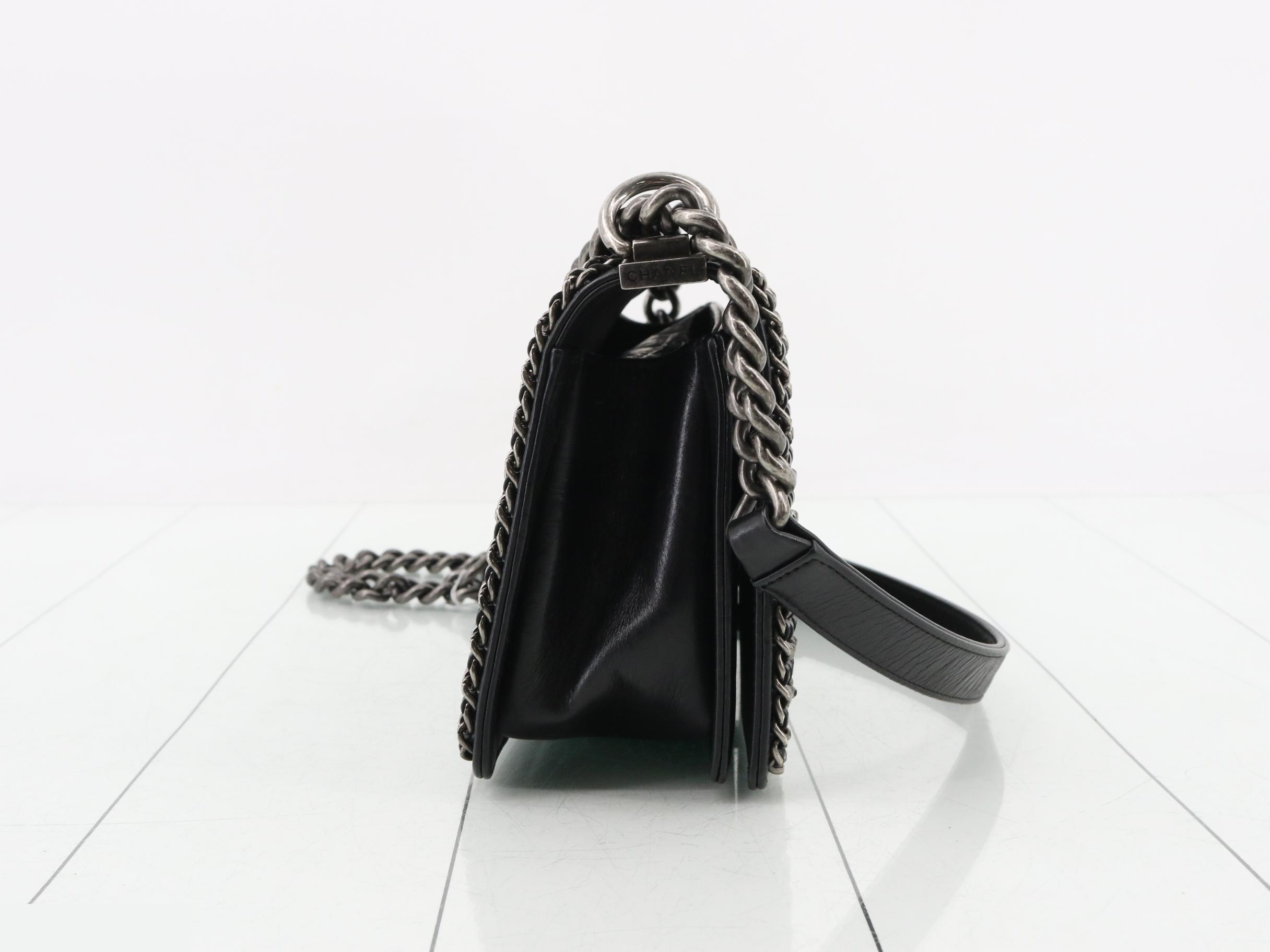 Boy Chanel Lambskin Round Chain Shoulder Bag — view 4