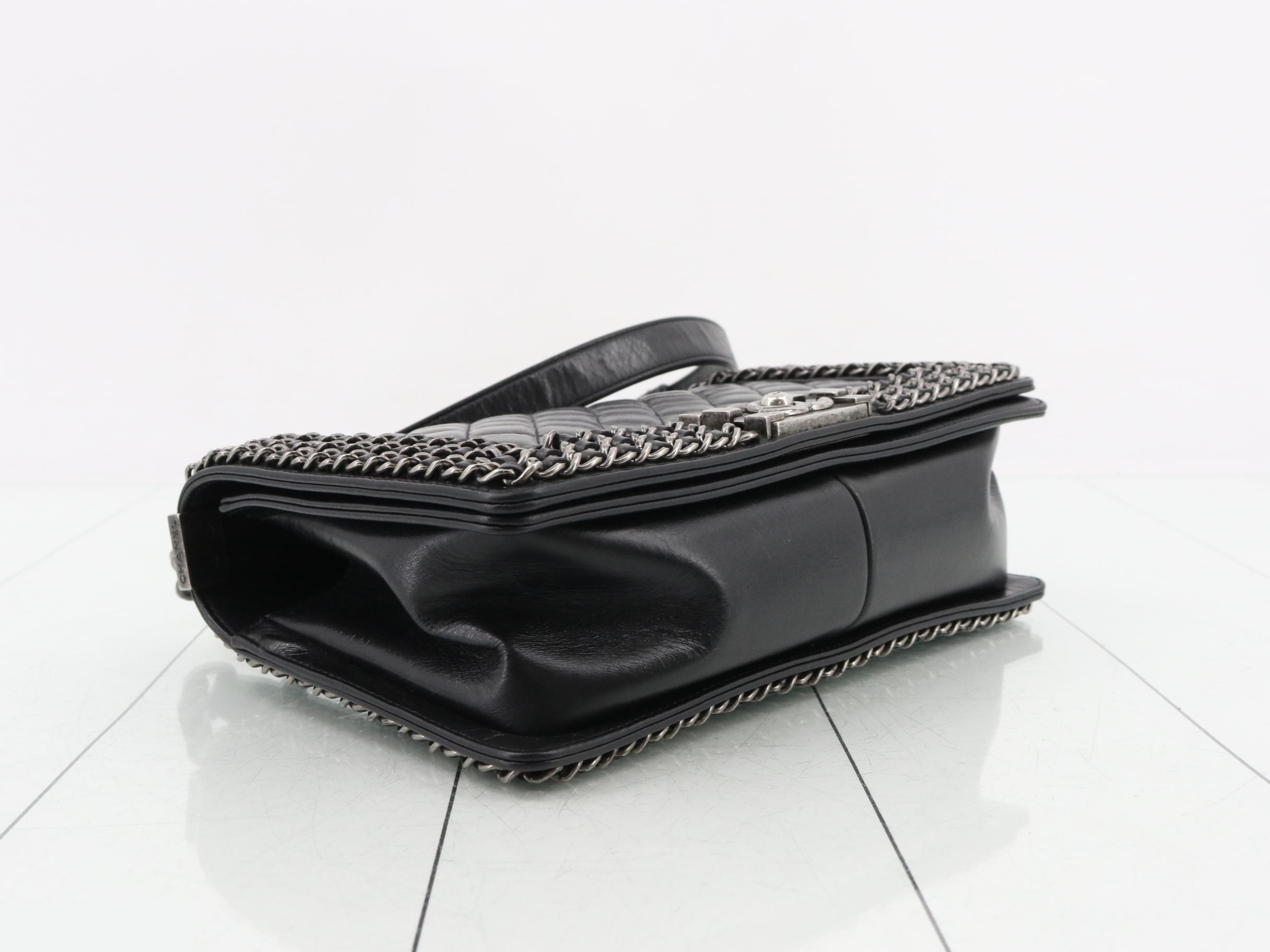 Boy Chanel Lambskin Round Chain Shoulder Bag — view 5