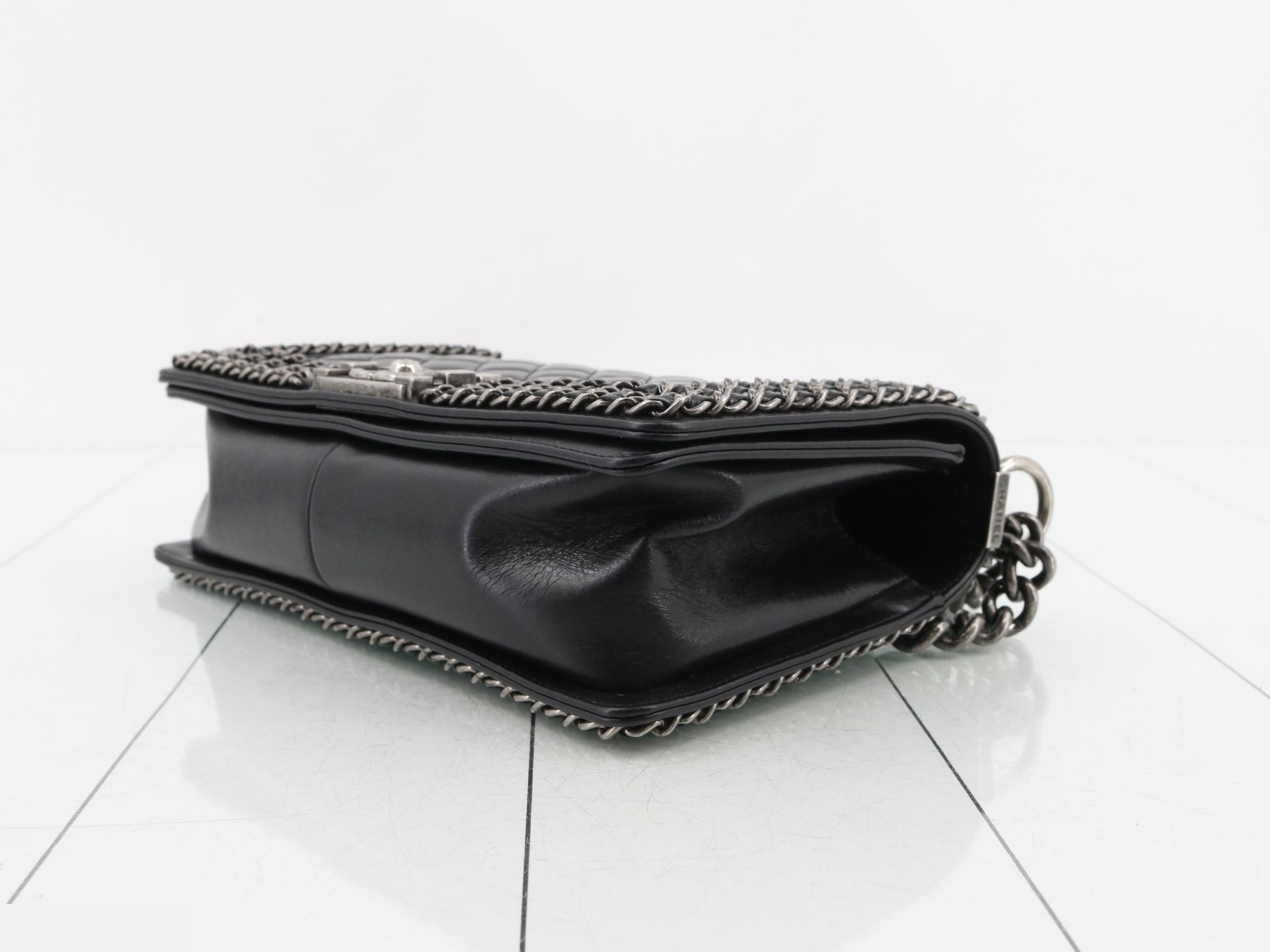Boy Chanel Lambskin Round Chain Shoulder Bag — view 6