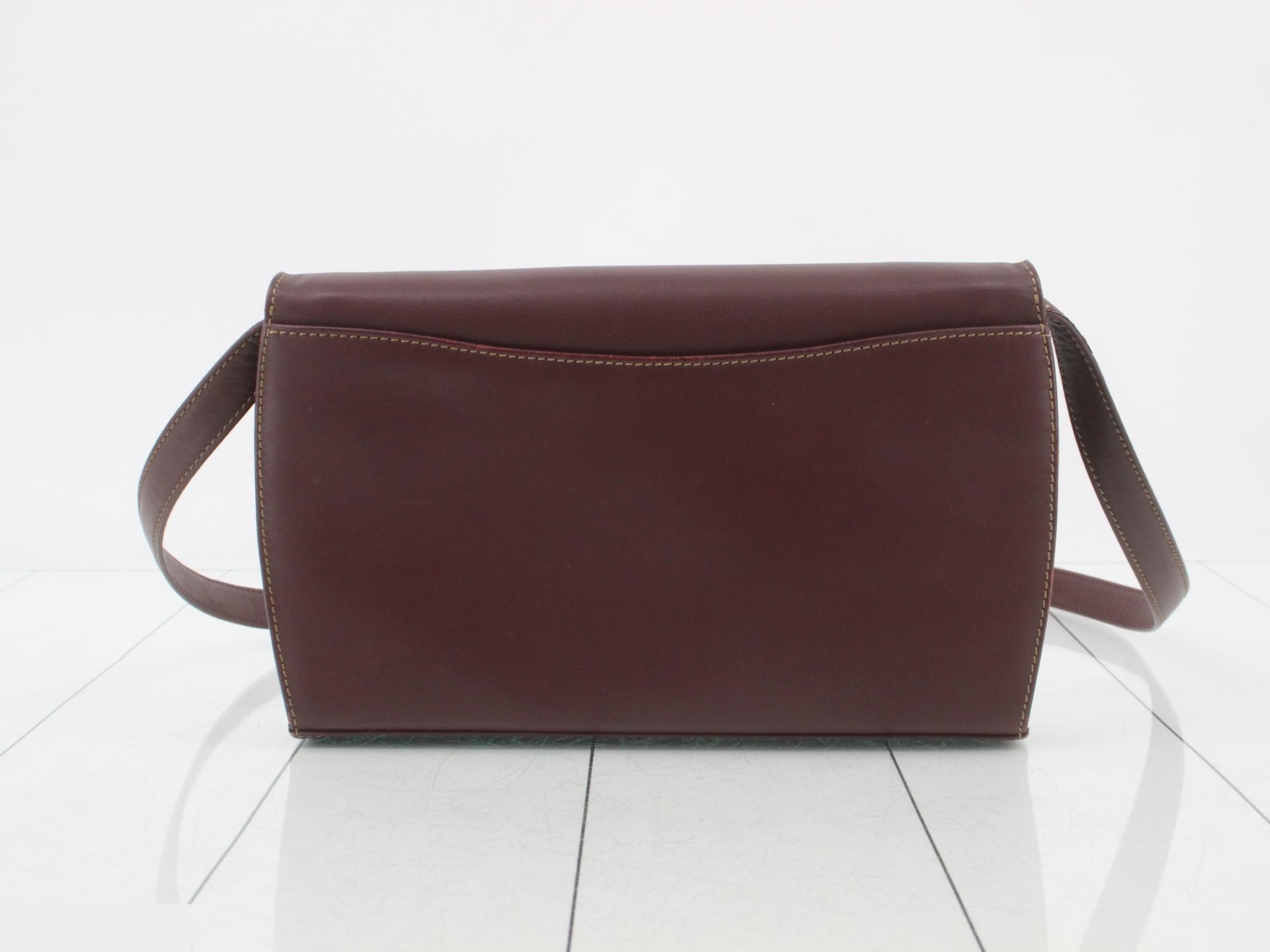 Shoulder bag, burgundy, leather — view 2