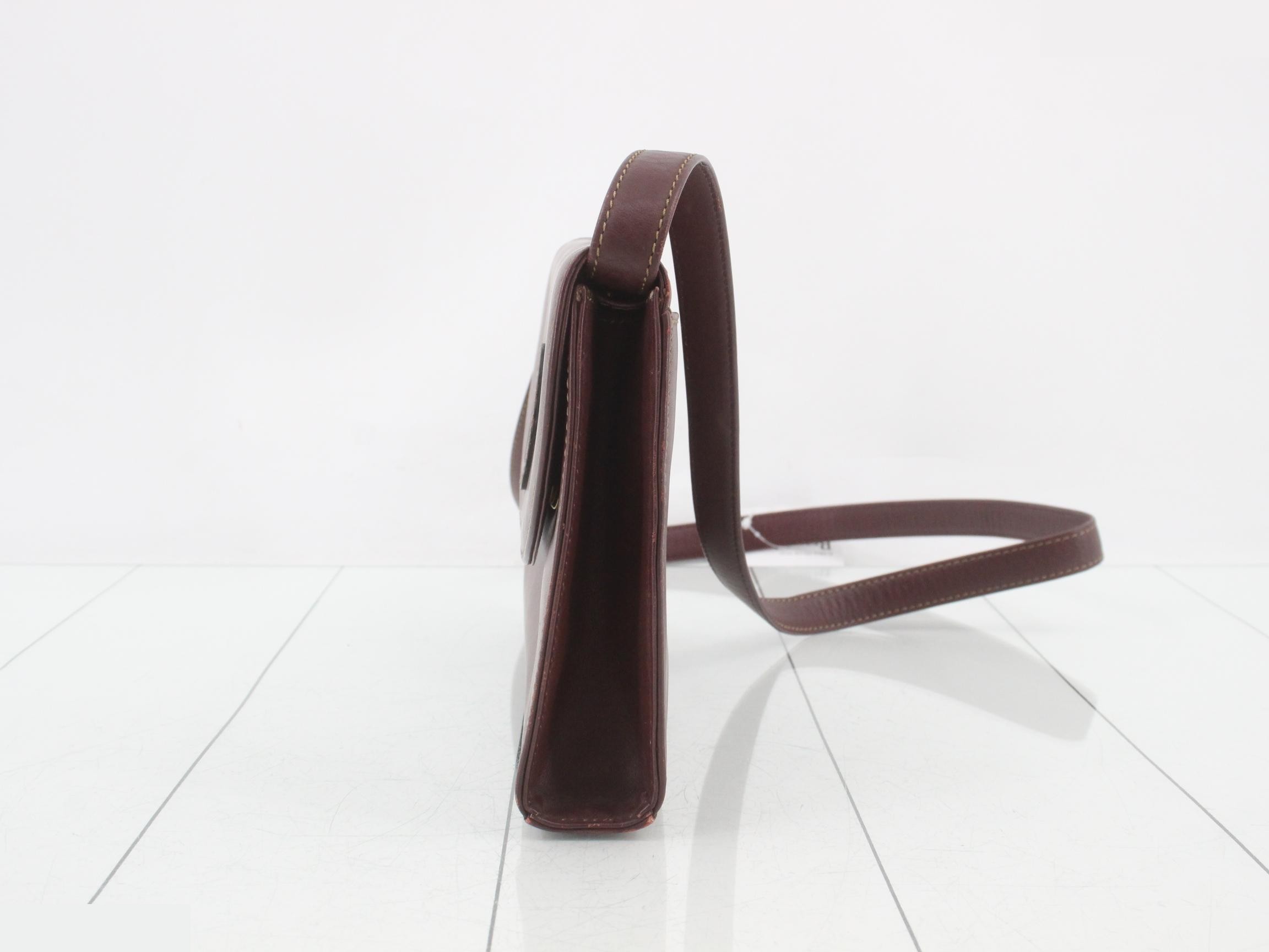 Shoulder bag, burgundy, leather — view 3