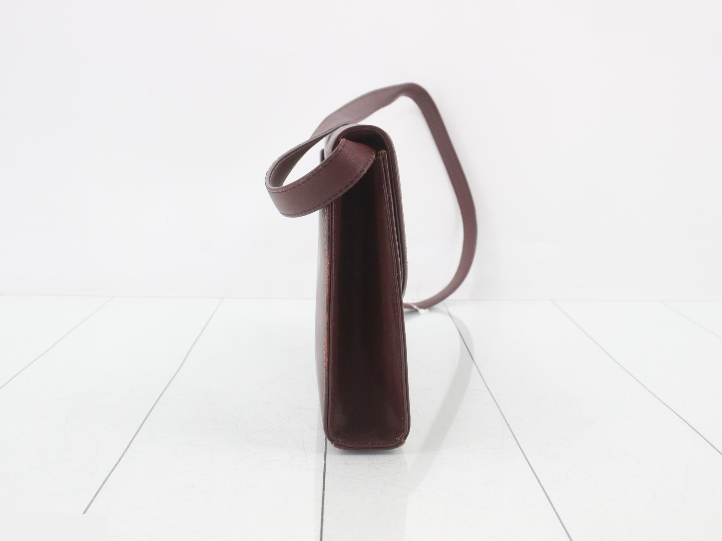 Shoulder bag, burgundy, leather — view 4