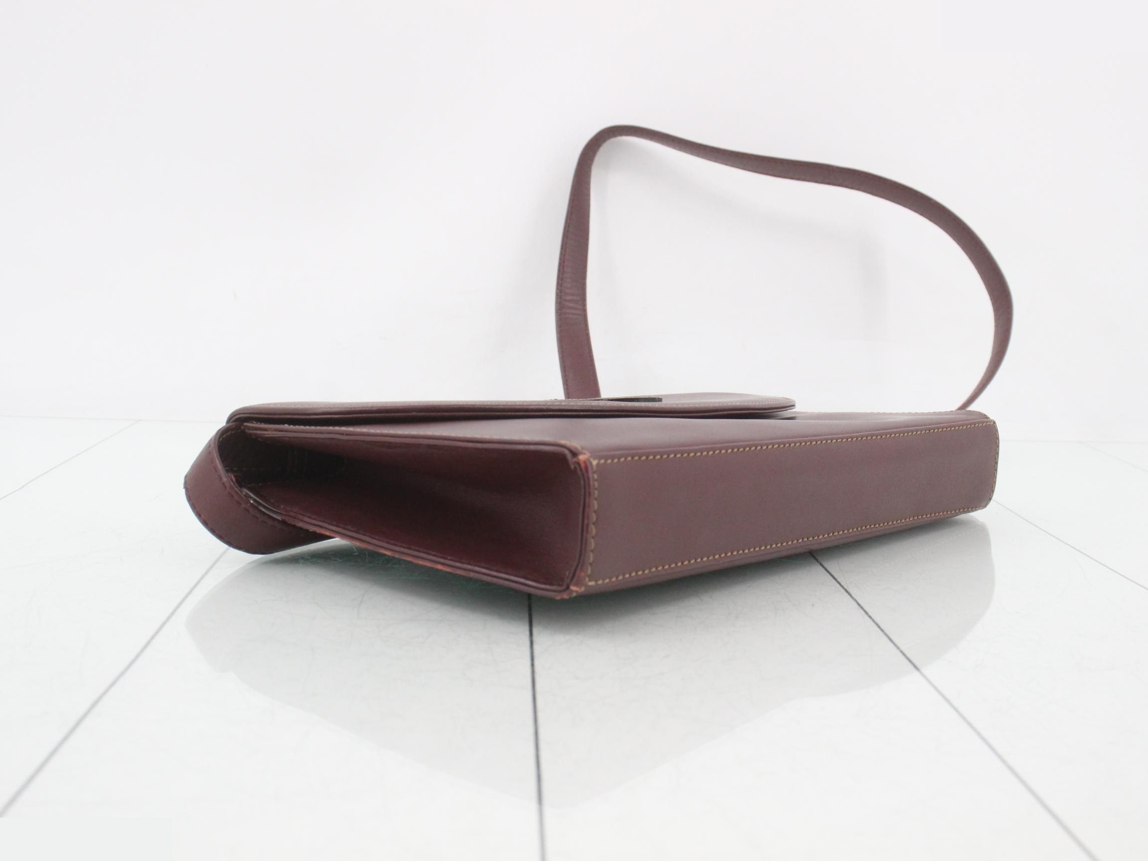 Shoulder bag, burgundy, leather — view 5