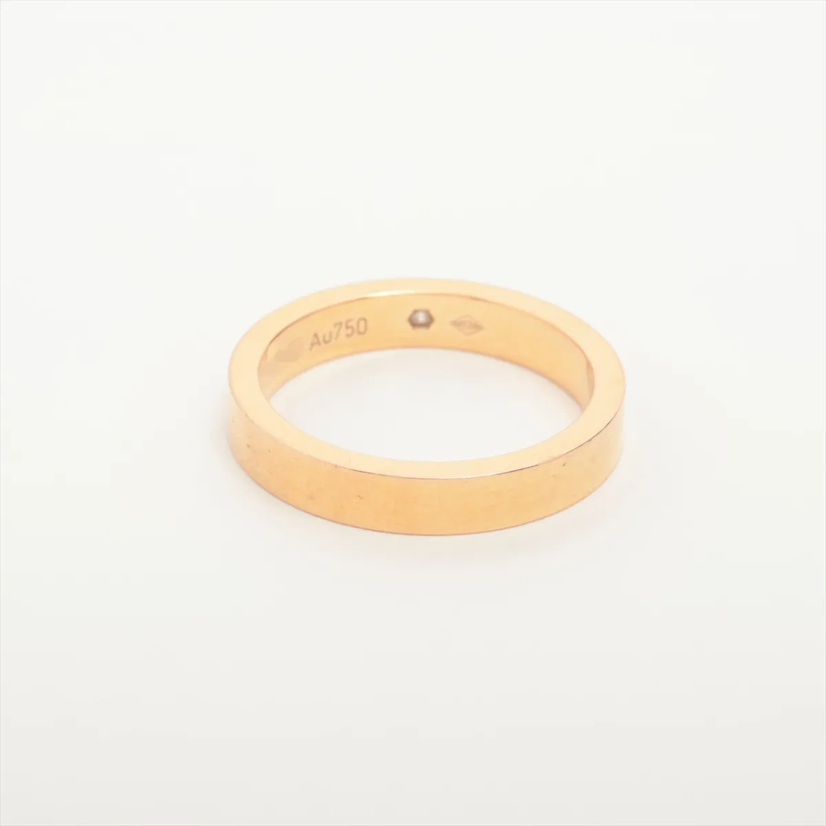 Wedding 1P Diamond Ring, 750 (PG), 3.6g, Size 48, EPR934, dents, — view 2