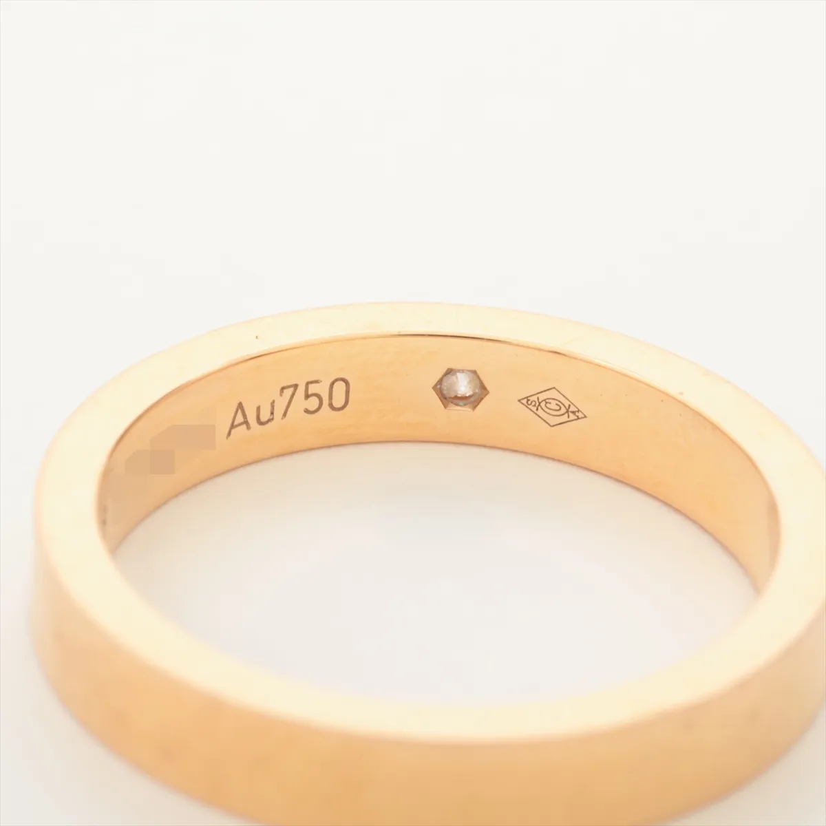 Wedding 1P Diamond Ring, 750 (PG), 3.6g, Size 48, EPR934, dents, — view 4