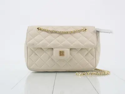 Other lines: Bags - Chain shoulder bag, quilted leather, white