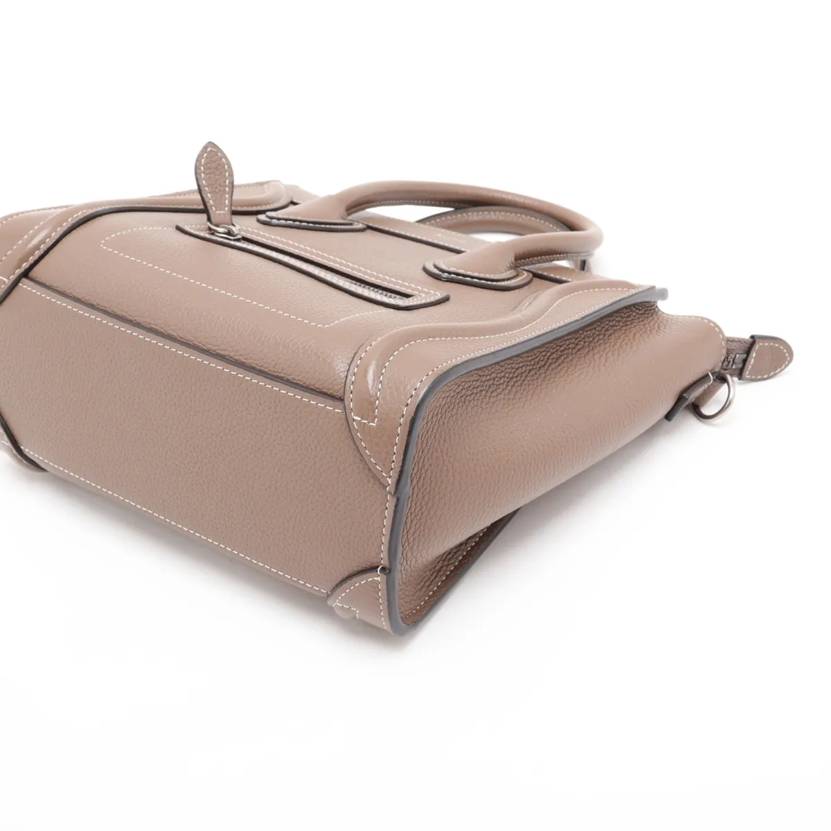 Luggage Nano Shopper Leather 2-Way Handbag, Brown — view 3