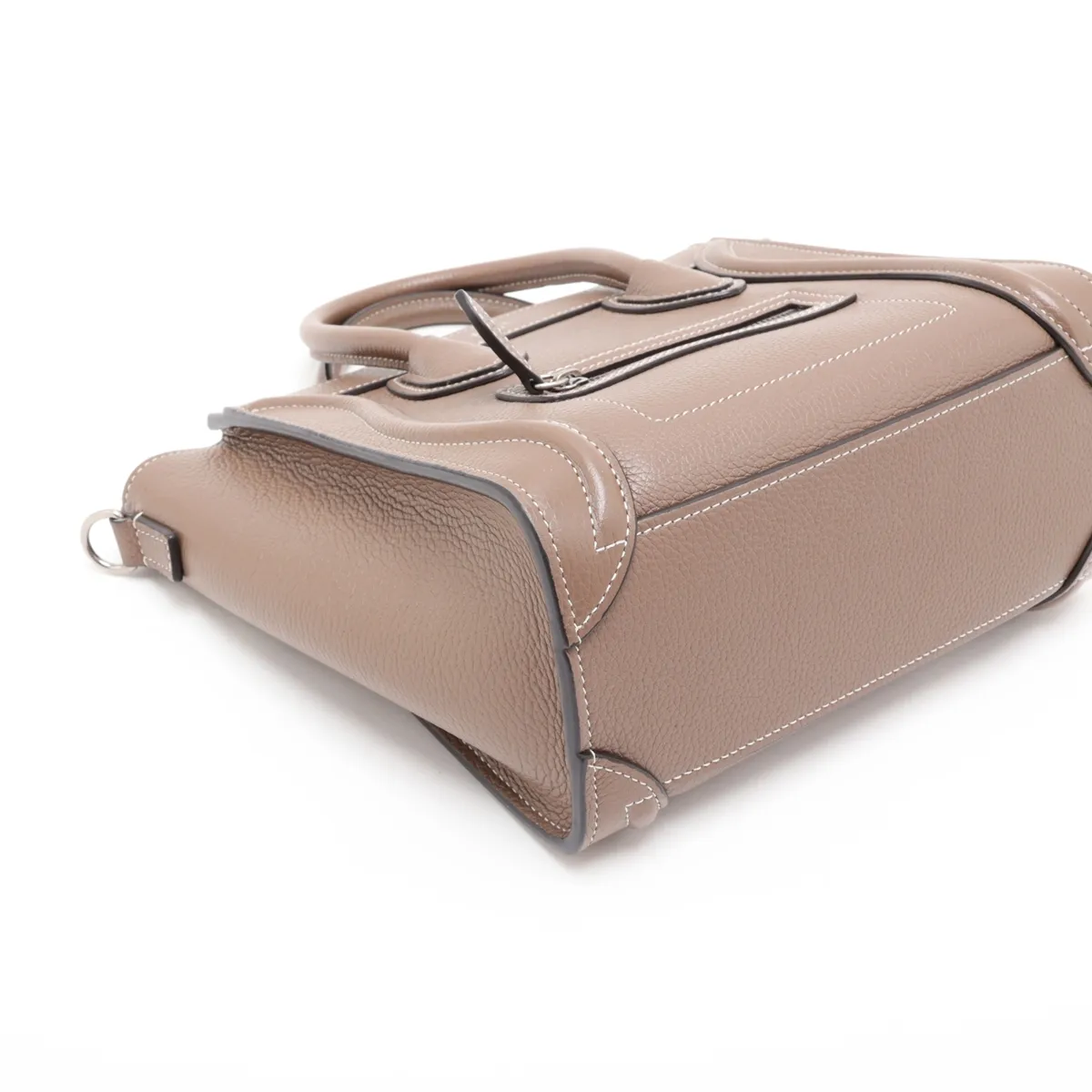 Luggage Nano Shopper Leather 2-Way Handbag, Brown — view 4