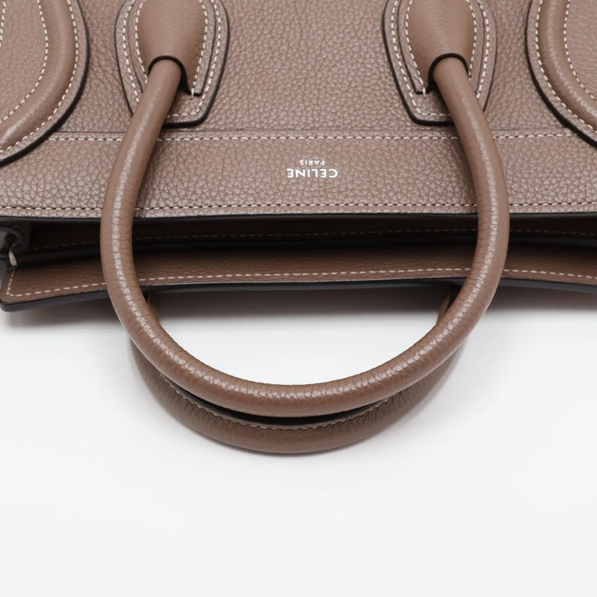 Luggage Nano Shopper Leather 2-Way Handbag, Brown — view 5