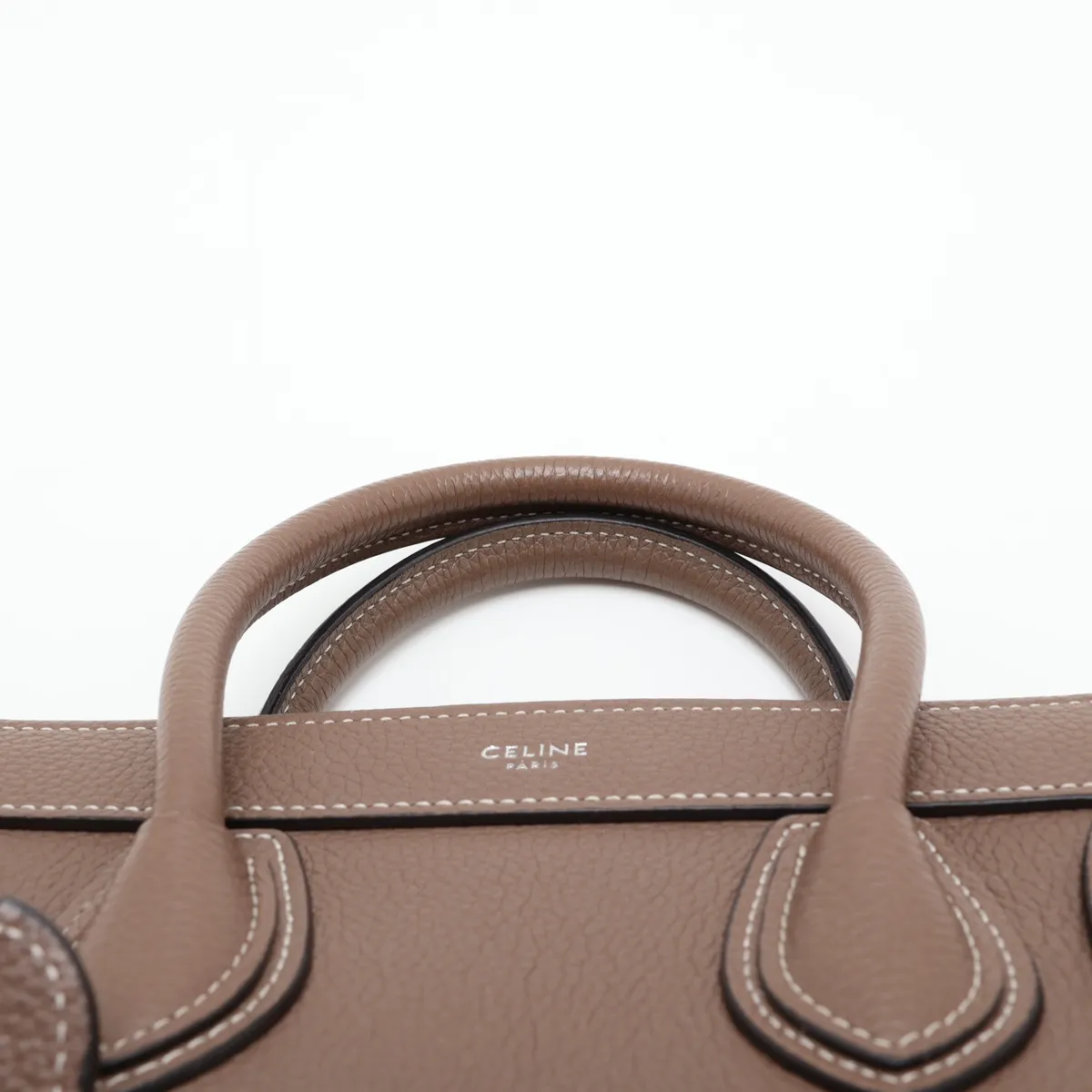 Luggage Nano Shopper Leather 2-Way Handbag, Brown — view 6