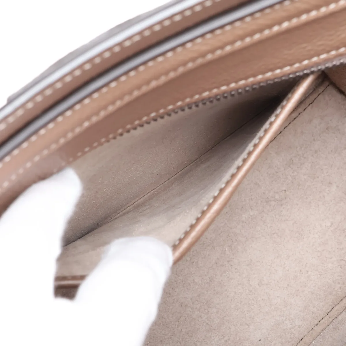 Luggage Nano Shopper Leather 2-Way Handbag, Brown — view 9