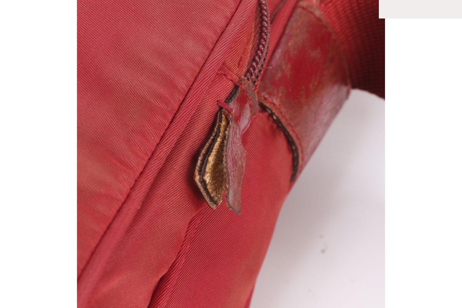 Tessuto Nylon Triangle Logo Leather Shoulder Bag — view 11
